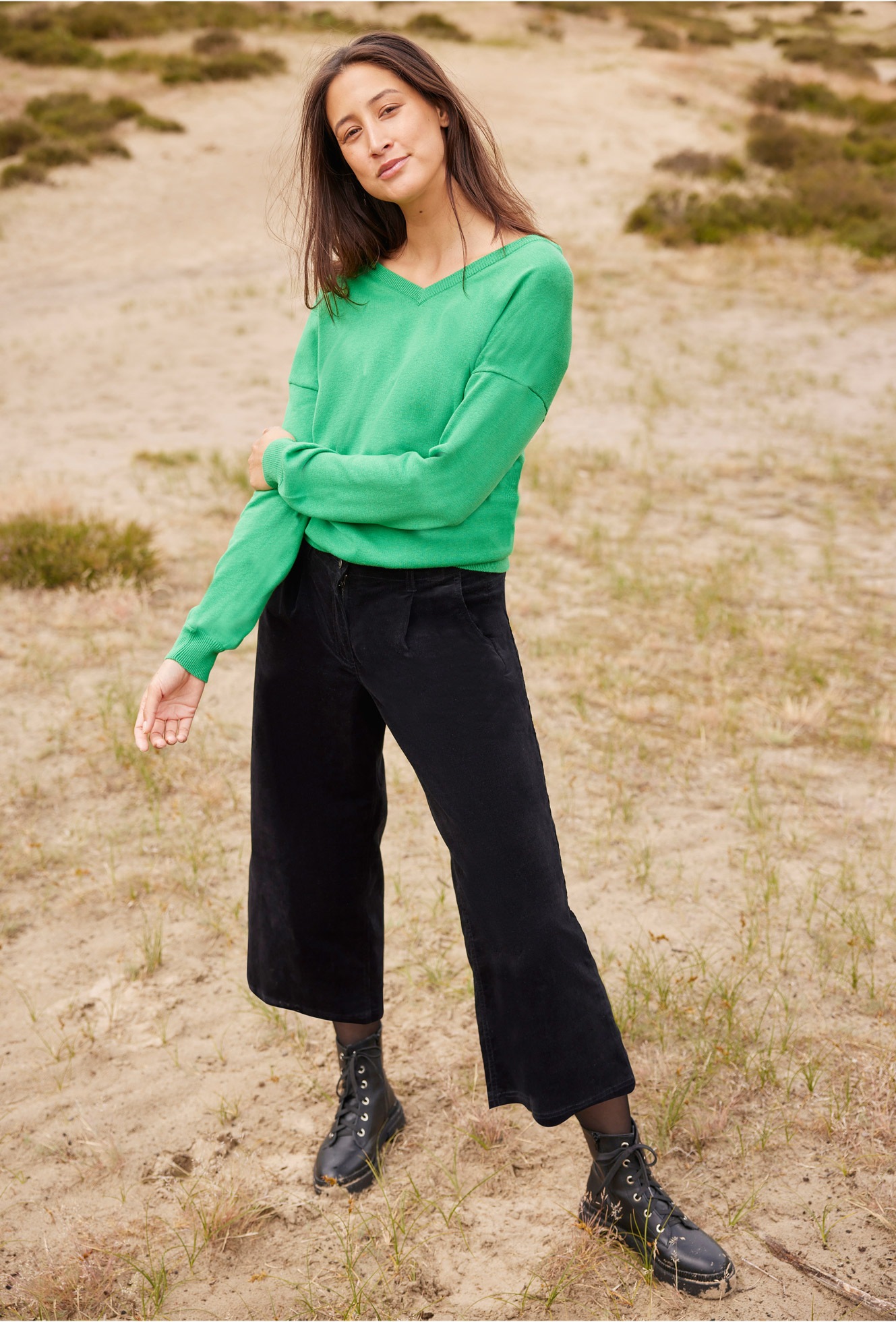 bonprix Cordhose »Weite Stretchcord-Culotte mit High-Waist-Bequembund, 7/8-Länge«  aus Stretchcord, lockere Passform, hoher Bund, 7/8-Länge