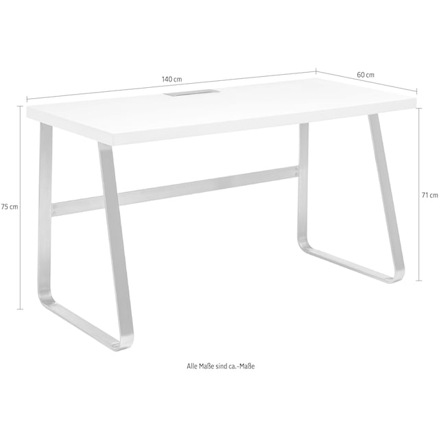 MCA furniture Schreibtisch »Beno«, 140 cm Breite mit Gestell in  Edelstahloptik kaufen | BAUR