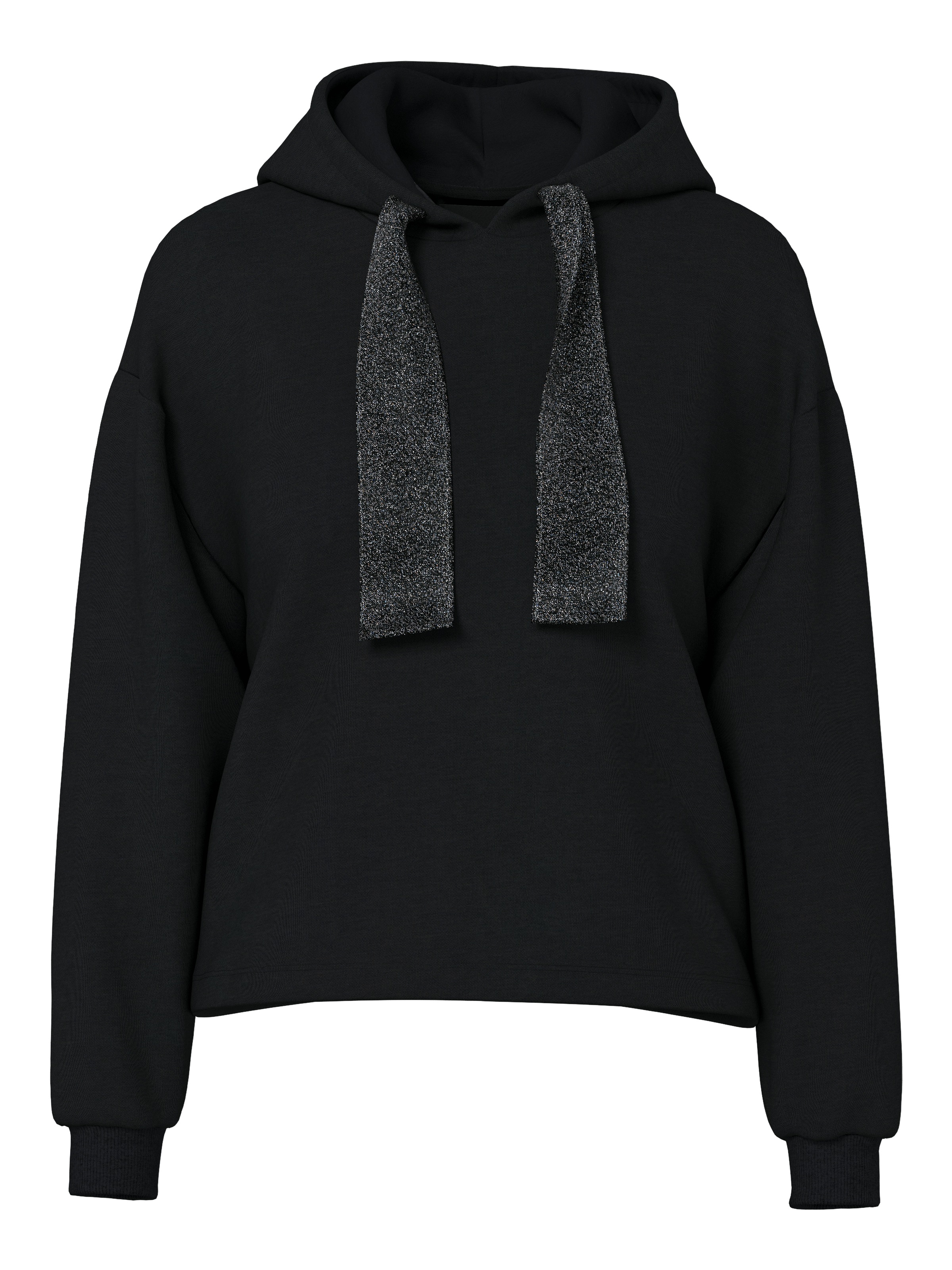 pieces Kapuzensweatshirt »PCCHILLI LS GLITTER HOODIE NOOS BC«, mit Kordelzug in Kontrastfarbe
