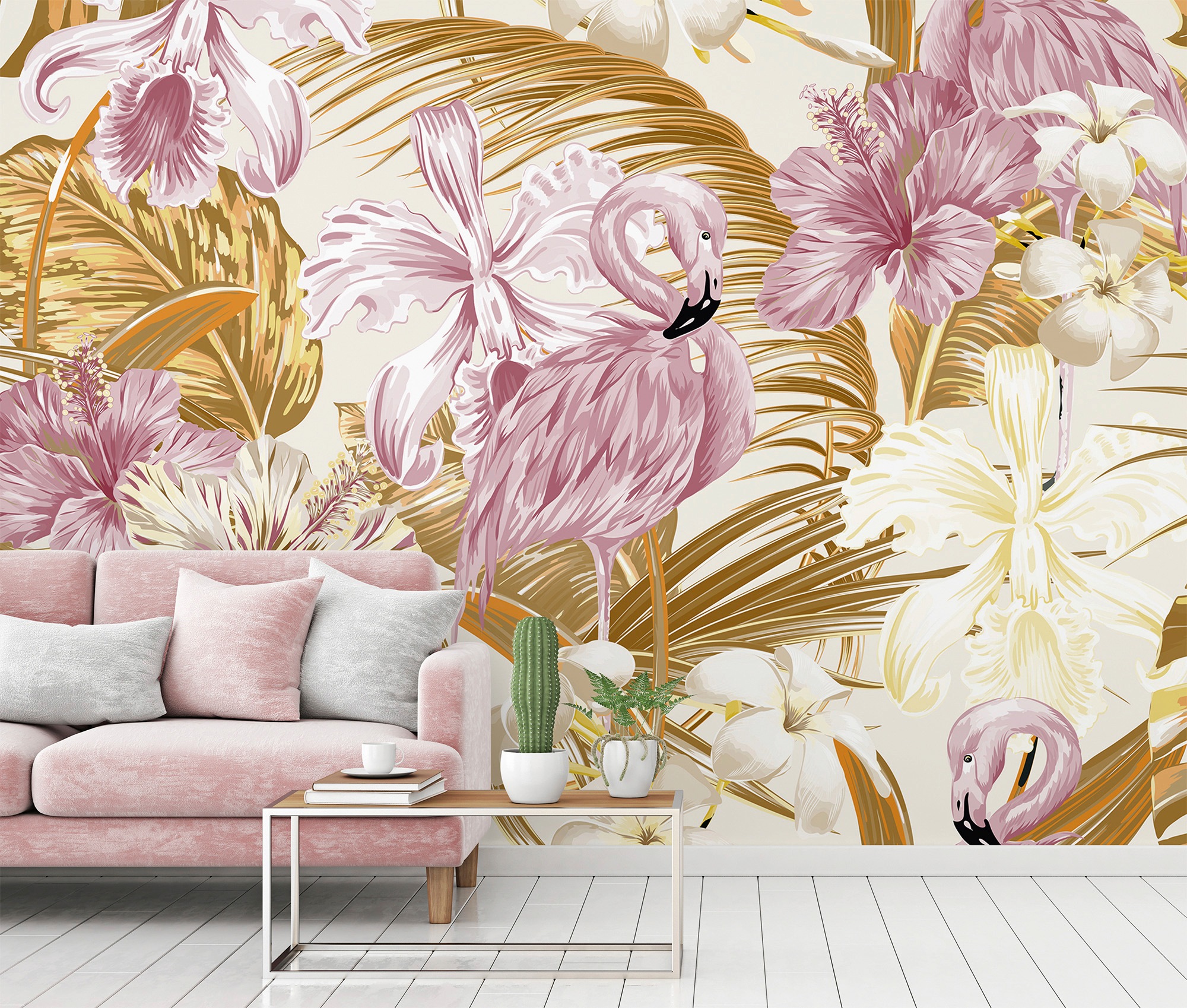 living walls Fototapete »Designwalls Flamingo Art 2«, Vlies, Wand, Schräge, Decke