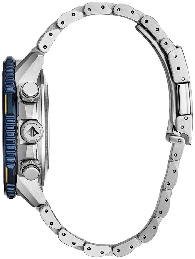 Citizen Funkchronograph »Promaster Skyhawk "Blue Angels"«, Armbanduhr, Herrenuhr, Solar, Stoppfunktion, Edelstahlarmband