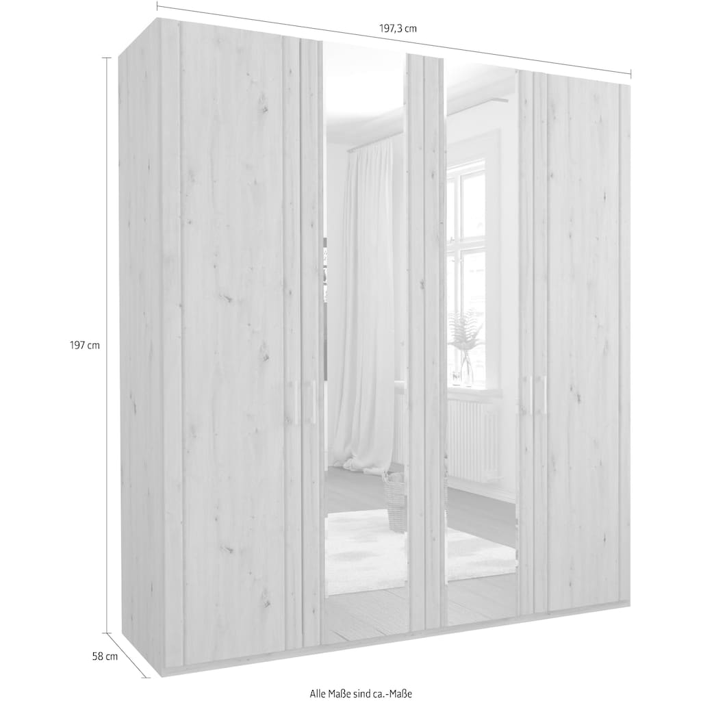 WIEMANN Drehtürenschrank »Mainau«, mit Holz- und Spiegeltüren