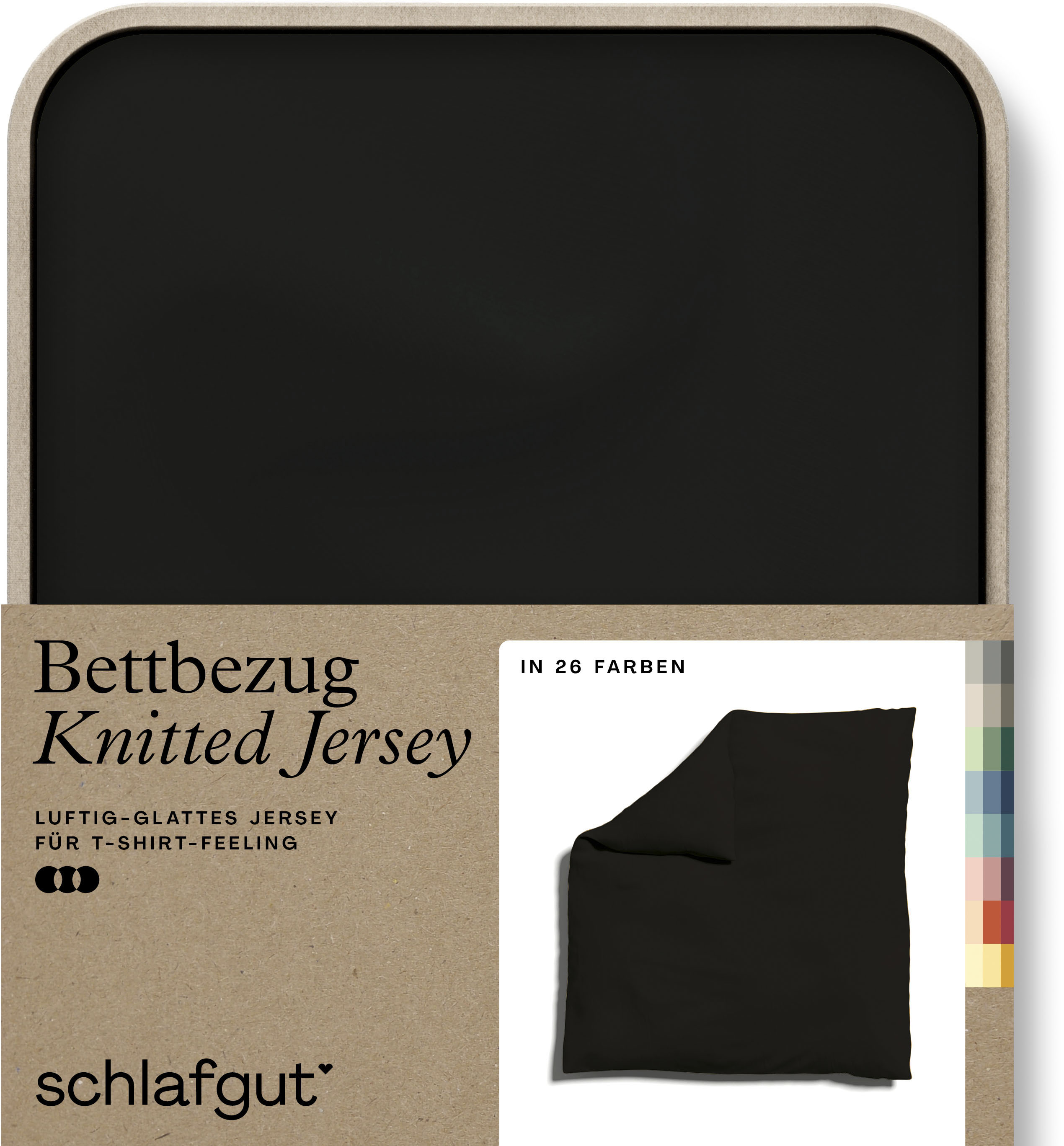 Schlafgut 1100000002199 "Premium Bettbezug Knitted Jersey (1 St)" Ton-in-Ton Reißverschluss, Bio-Baumwolle mit Elasthan, Uni, OEKO Tex