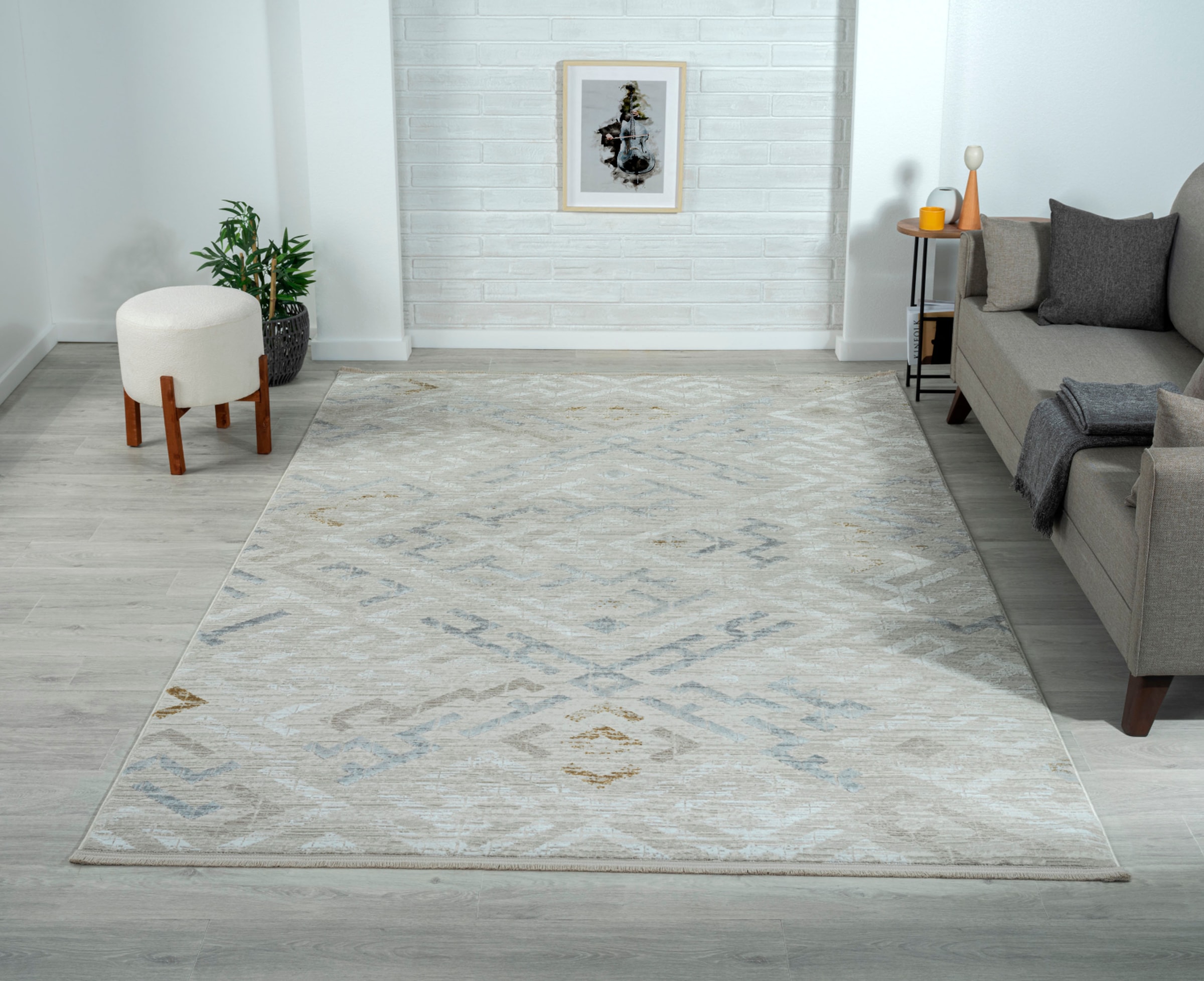 Myflair Möbel & Accessoires Teppich "My Type" rechteckig 10 mm Höhe Kurzflor, Ethno-Style, besonders weich durch Microfaser, mit Fransen