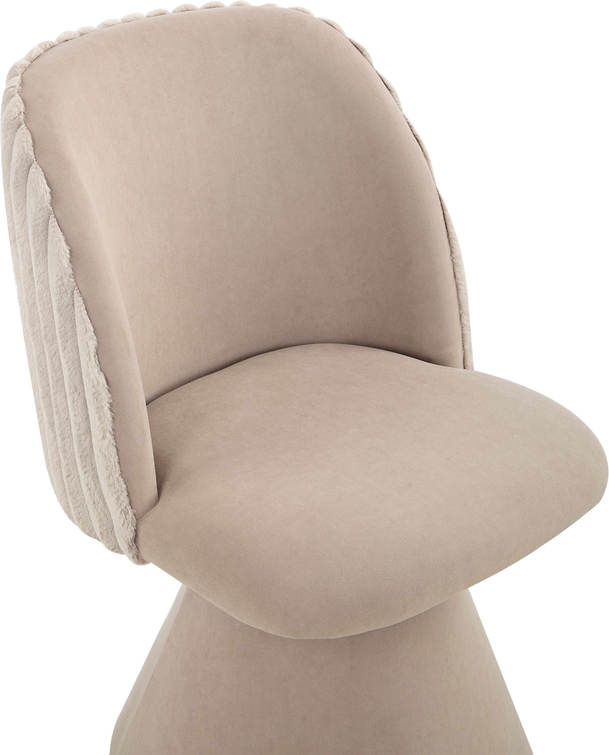 HELA Drehstuhl »BARI« (Set) 2 Stk.360° drehbar, Polsterfuß, Materialkombi, Außen Felloptik Innen Velvet