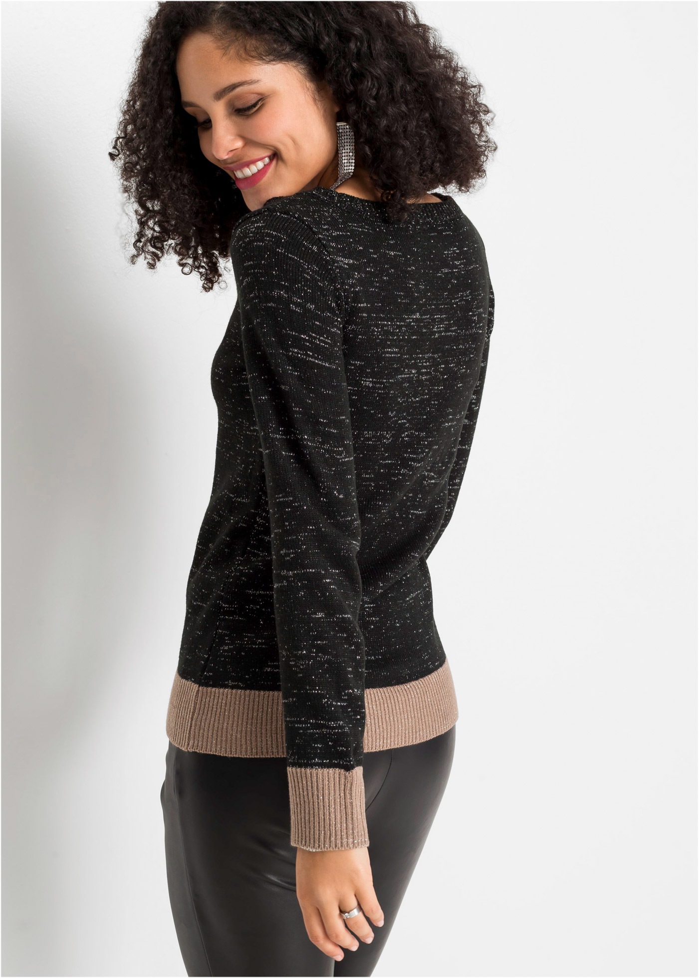 Thumbnail - bonprix Strickpullover aus Polyacryl und metallisierten Fasern, mit dekorativer Schleife