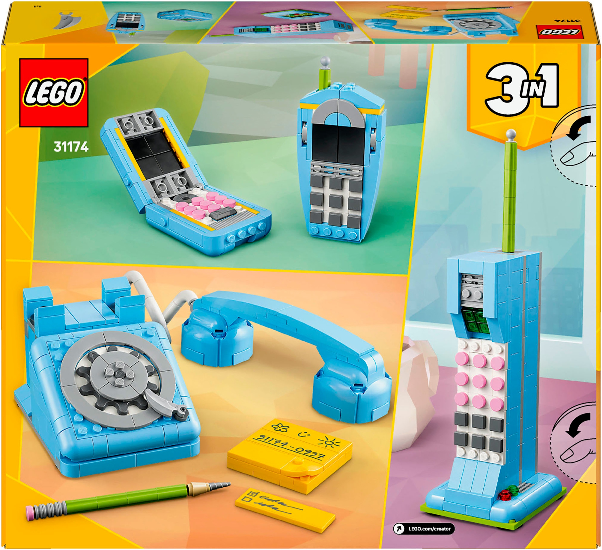 LEGO® Konstruktionsspielsteine »Retro-Telefon (31174), LEGO LEGO Creator«, (383 St.), Made in Europe