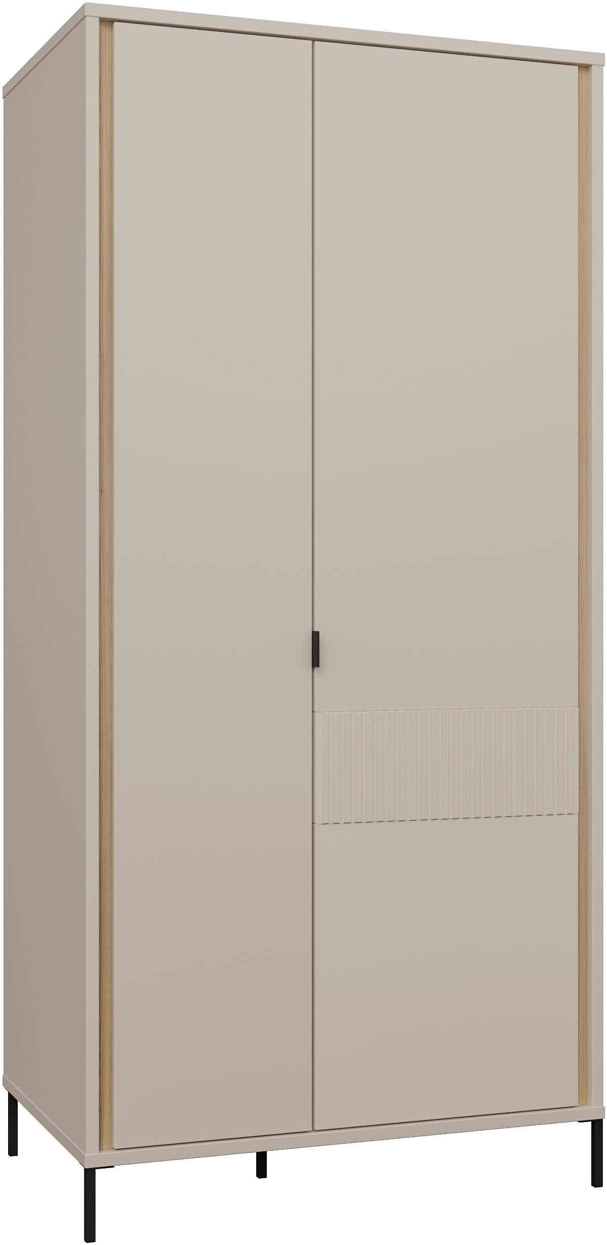 FORTE Kleiderschrank »Forte Seravel Drehtürenschrank, Lamellenoptik, 2 Türen« B/H/T 94,1/199,2/60,5 cm, Metallfüße
