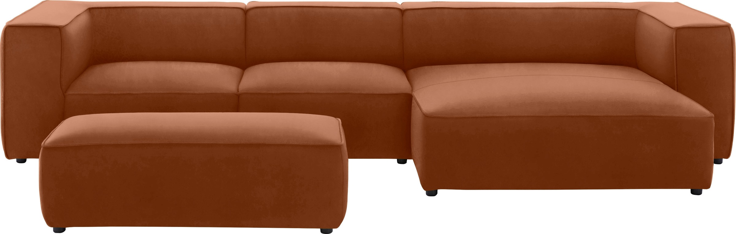 W.SCHILLIG Ecksofa »around-the-block«, mit eleganter Biese, mit Federkern, Breite 341 cm