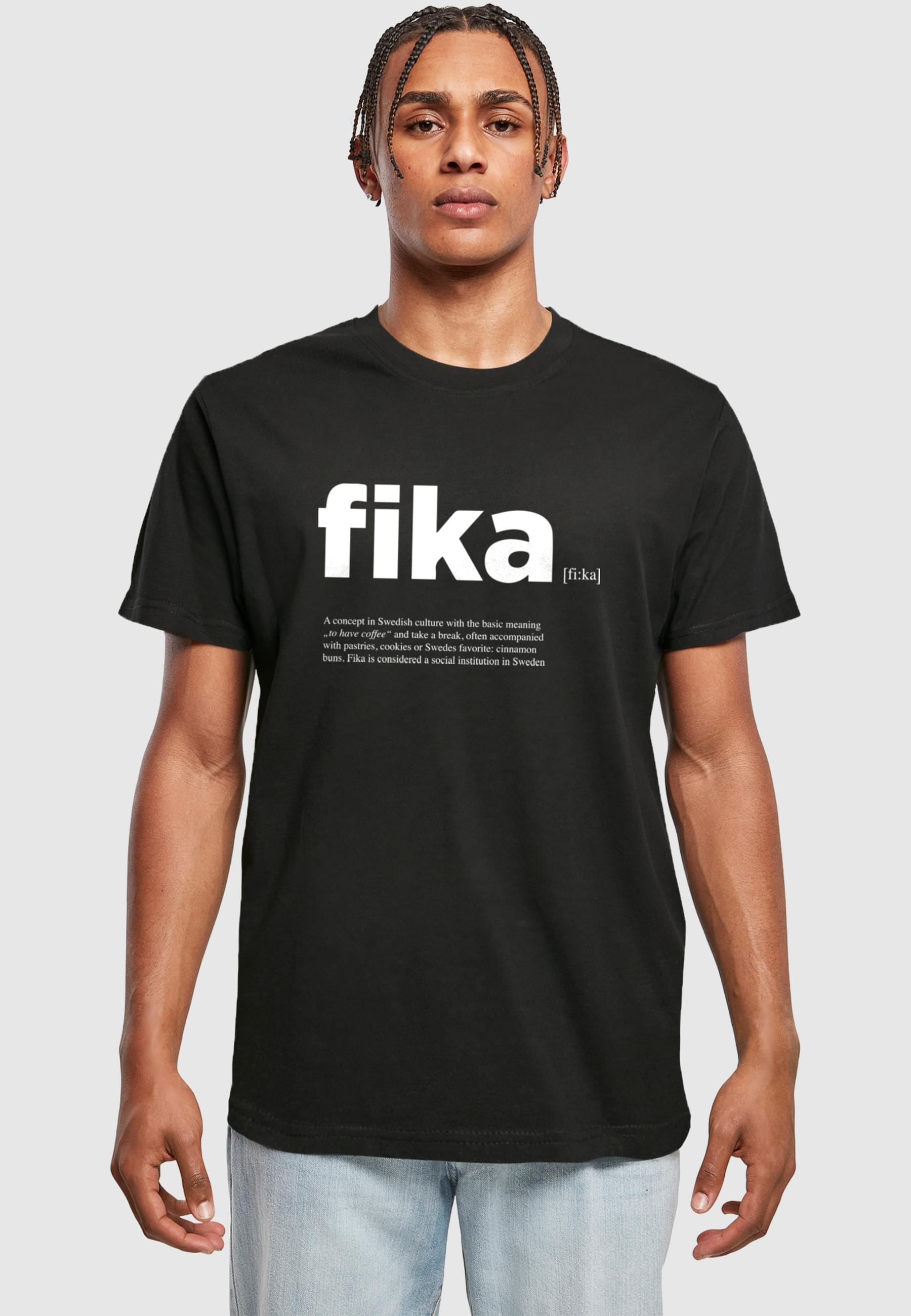 Thumbnail - MisterTee Kurzarmshirt "MisterTee Herren Fika Definition Tee", (1 tlg.)