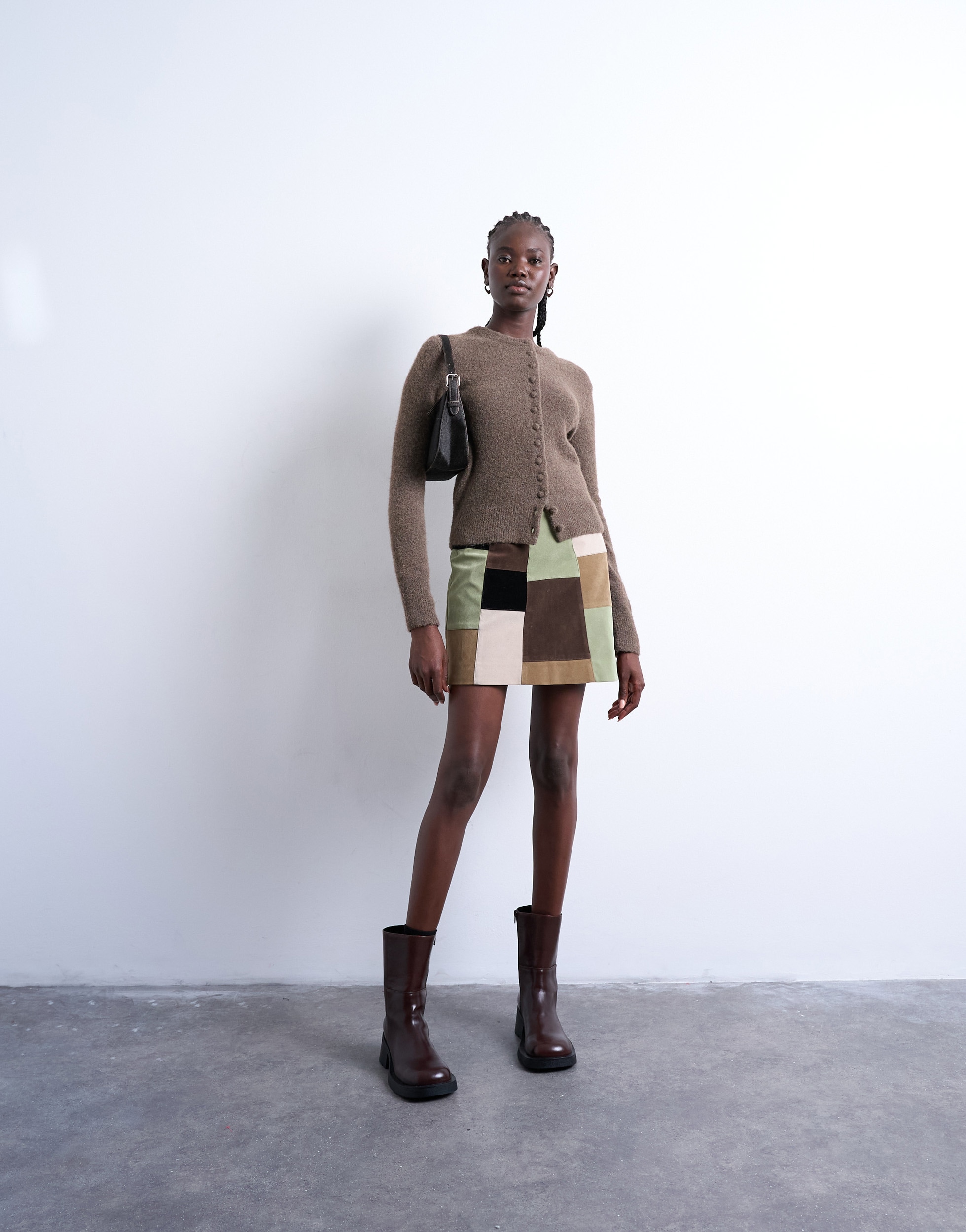 TOPSHOP Strickjacke »TSSIA KNITTED CARDIGAN NOOS« Materialmix, regular fit