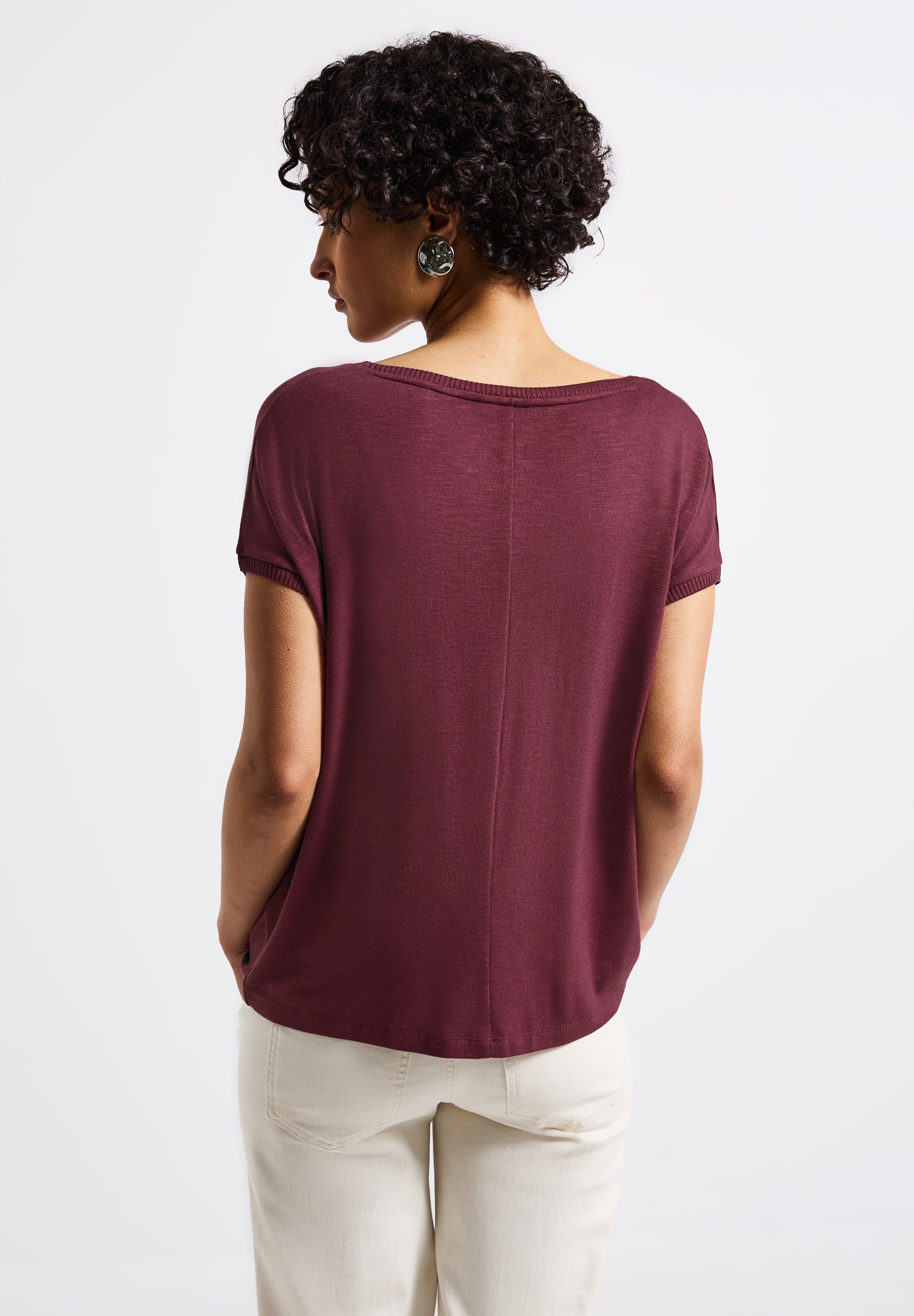 STREET ONE T-Shirt, mit Materialmix