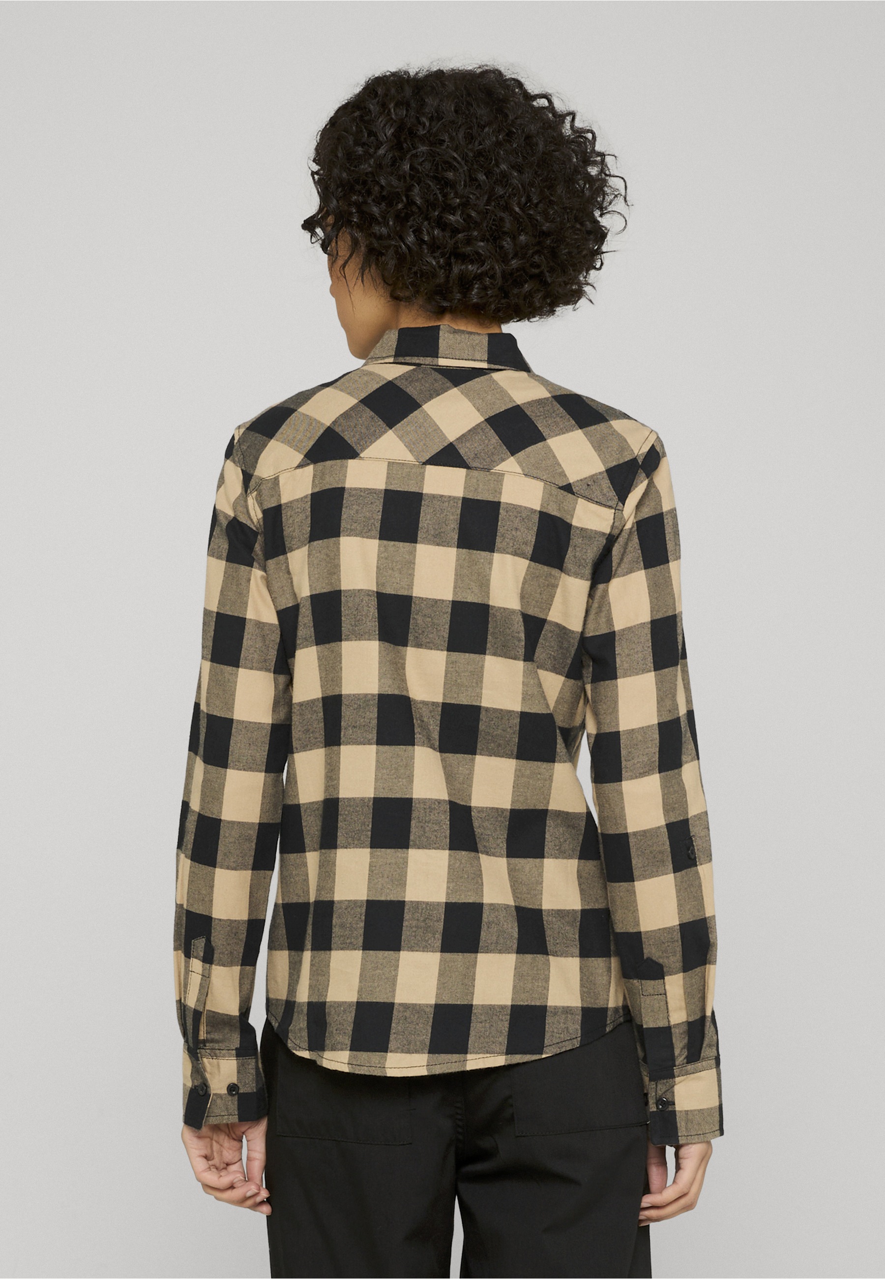 URBAN CLASSICS Kurzarmshirt »Urban Classics Damen Ladies Turnup Checked Flanell Shirt« 1 Stk.
