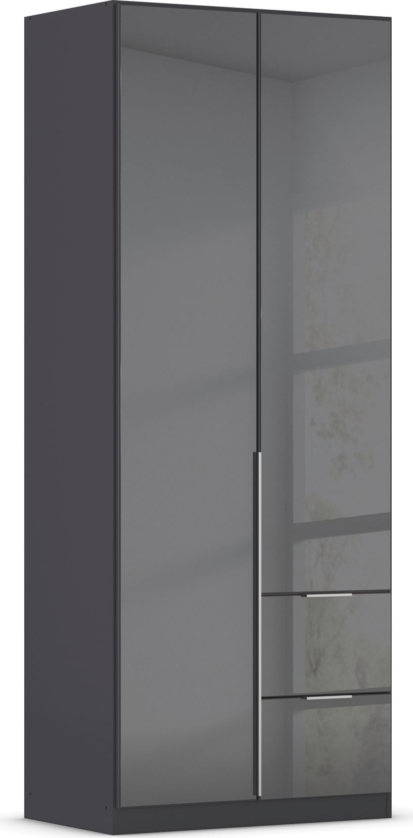 OTTO home Drehtürenschrank "Kleiderschrank Kleiderschränke Schrank Garderobe AGORDO mit Glasfront" in zwei Griff-Farben, Breiten 91-360 cm, mit Außenschubkästen, in 7 Breiten und 2 Höhen MADE IN GERMANY