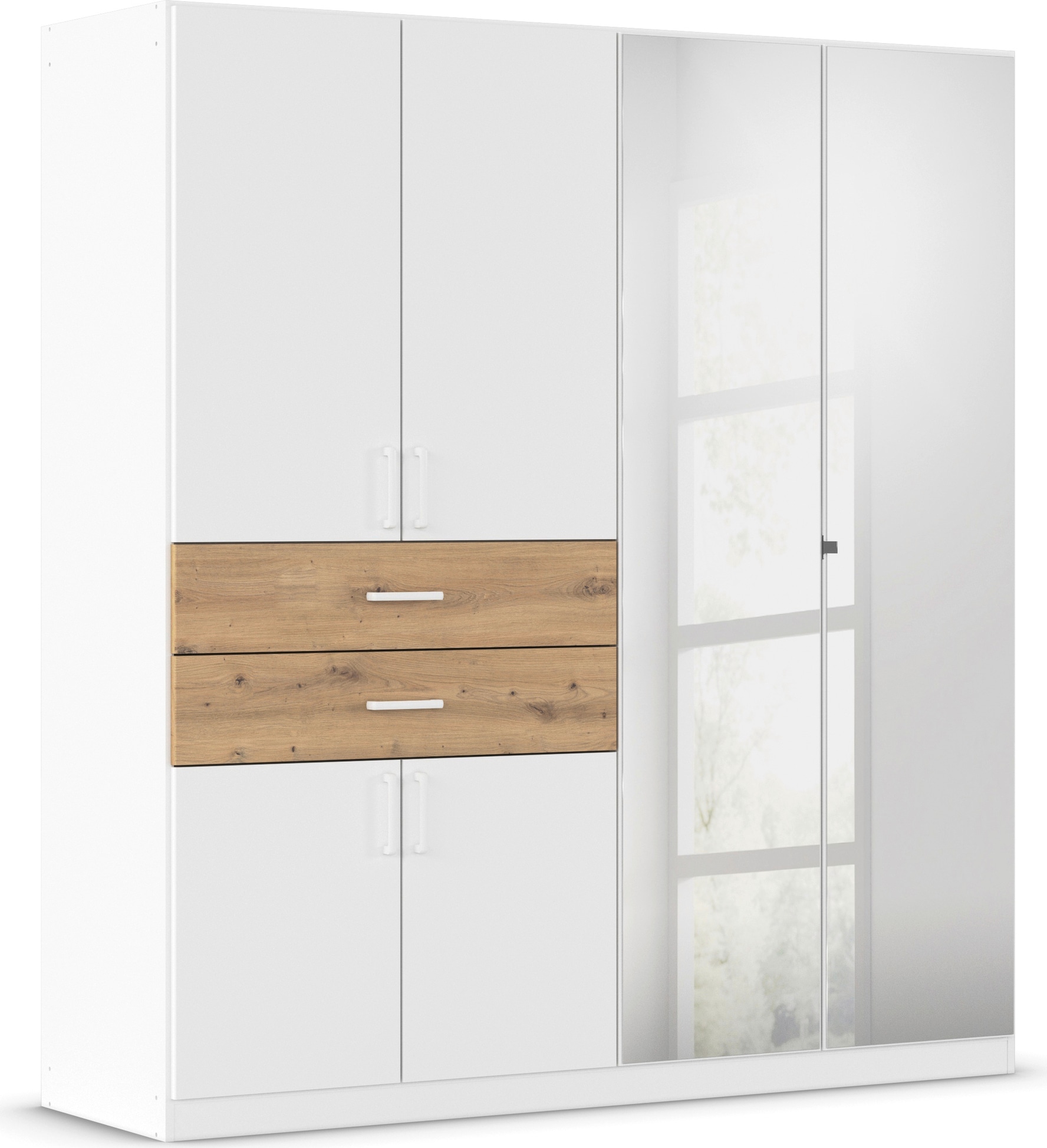 rauch Drehtürenschrank "Maika" mit Spiegel, 2 Schubladen, in verschiedenen Breiten, Höhen und Farben