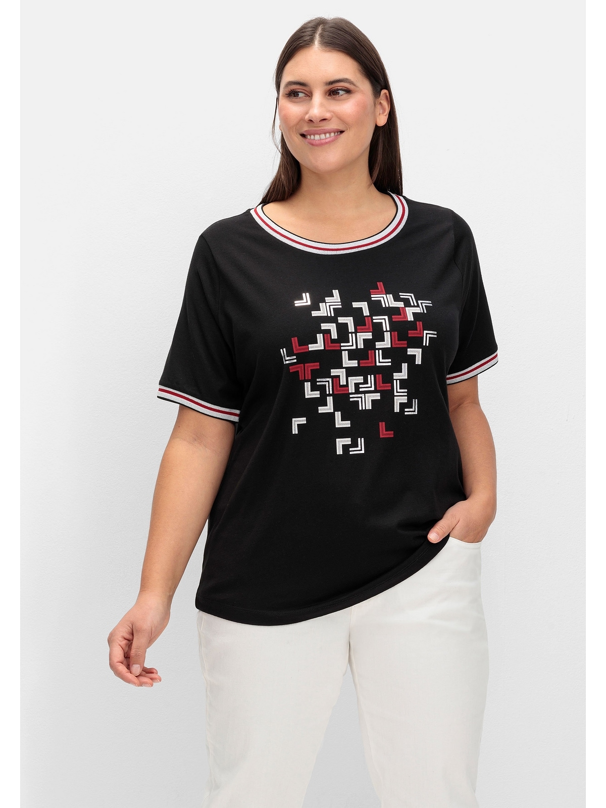 Sheego T-Shirt "Große Größen", mit Grafik-Frontprint und Glitzerdetails günstig online kaufen