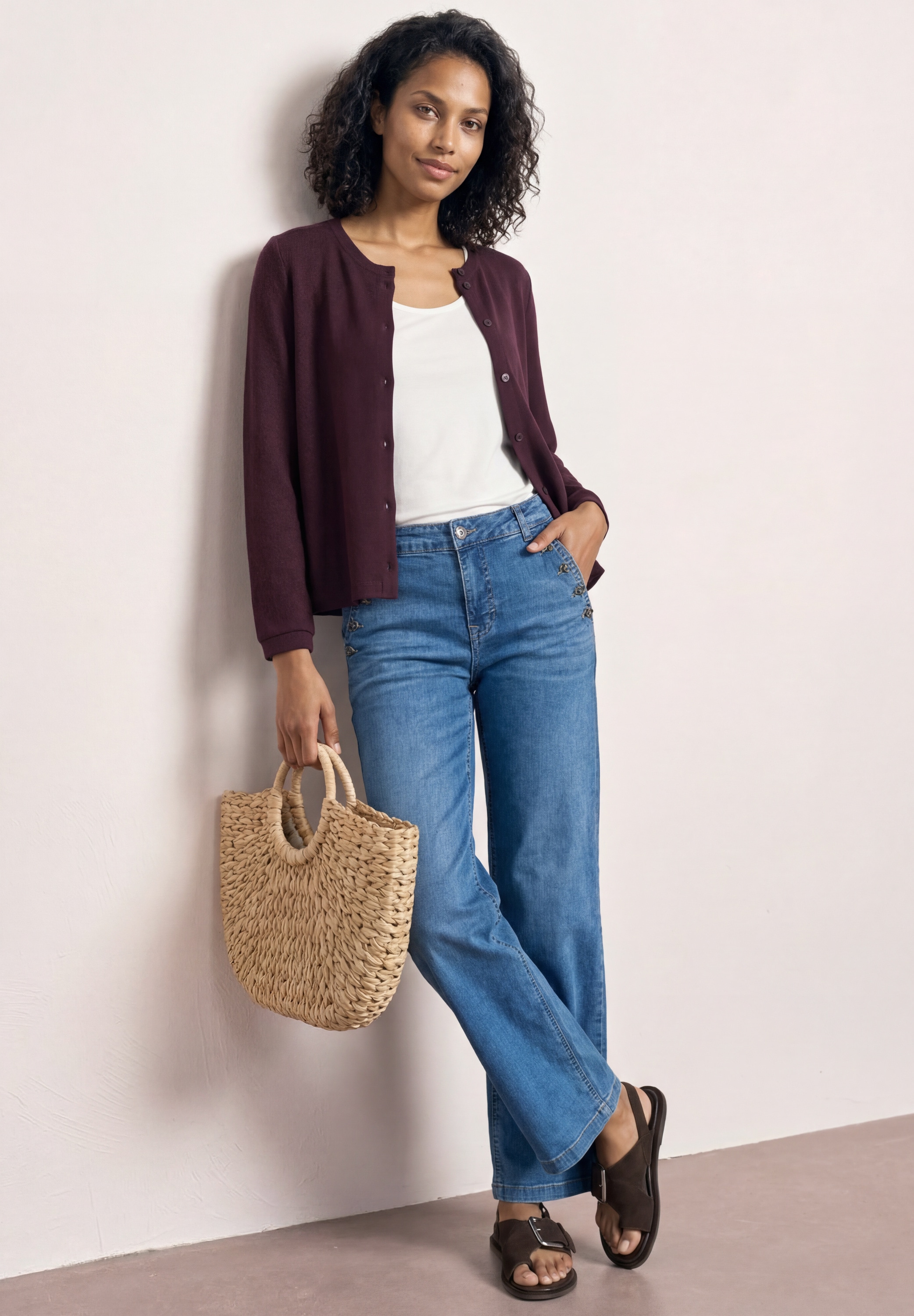 STREET ONE Cardigan 3/4-Arm und in Strick-Optik