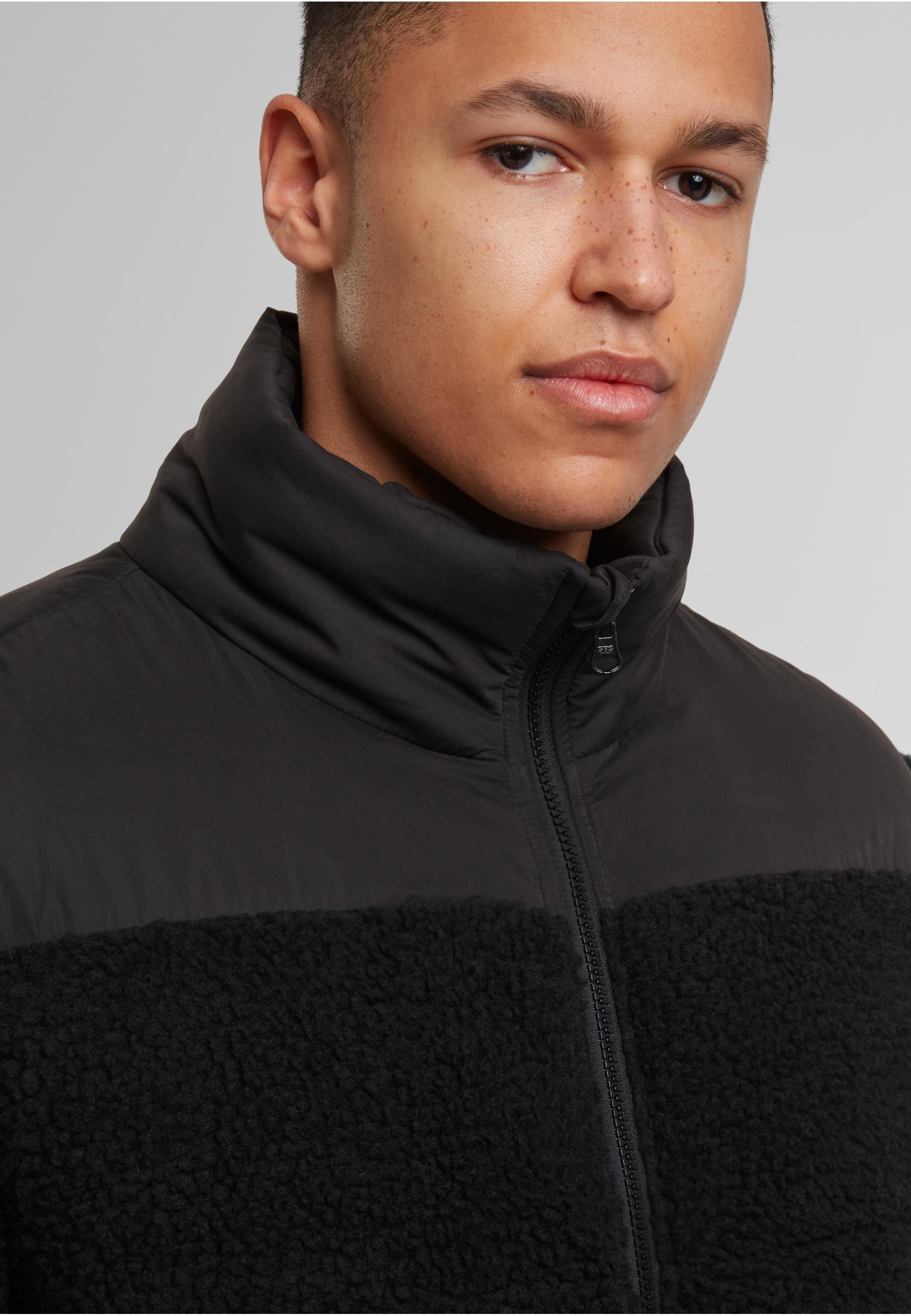 URBAN CLASSICS Winterjacke »Urban Classics Fabric Mix Teddy Puffer Jacket«, (1 St.), ohne Kapuze