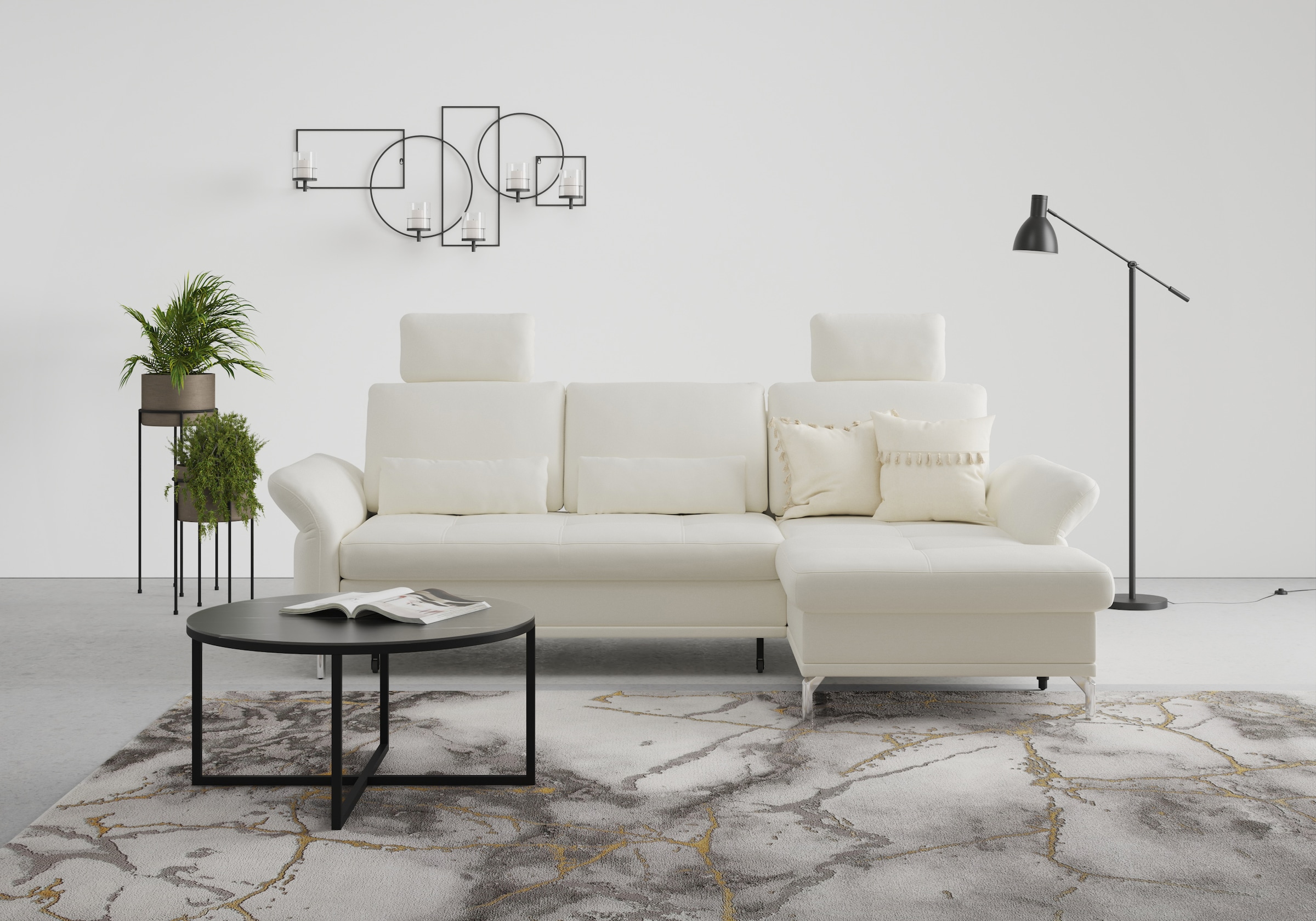 Home affaire Ecksofa "Palm Beach L-Form" Federkern, mit Sitztiefenverstellu günstig online kaufen