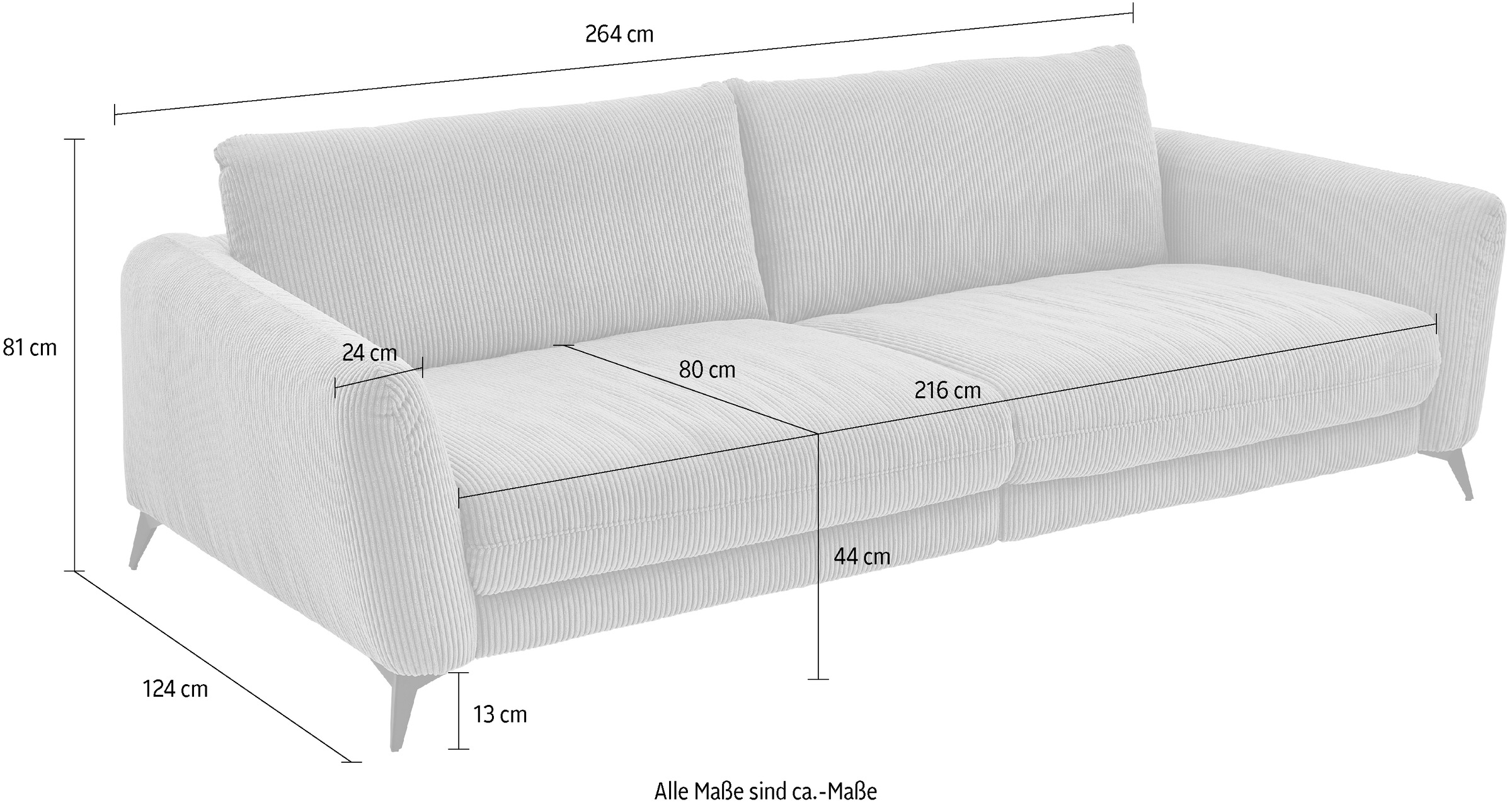 Die PlanBar Big-Sofa »MP-IN23149«, Kaltschaumpolsterung mit SoftSitz, Lose Rückenkissen