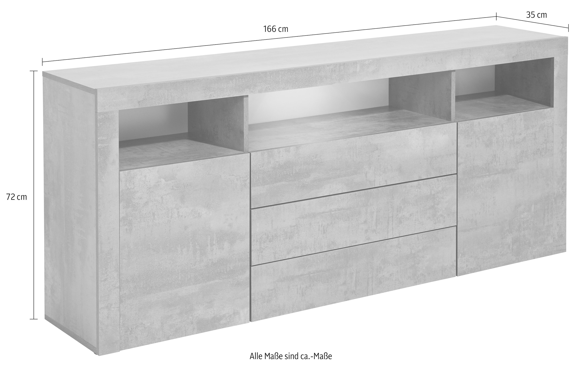 borchardt 166 »Santa Breite BAUR Fe«, Sideboard Möbel cm |