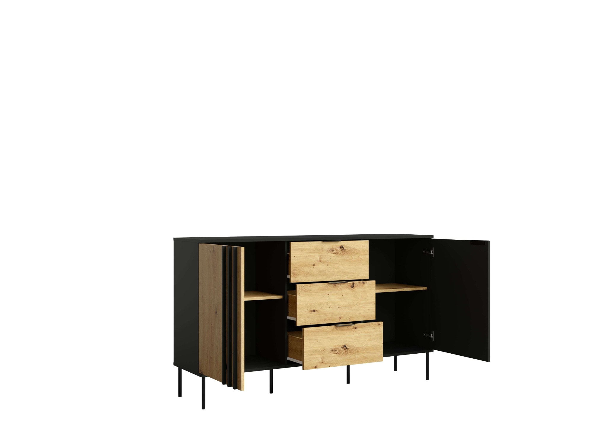 OTTO home Kommode »AELLOR Sideboard mit 3 Schubladen und 2 Türen, viel Stauraum« Schubkastenkommode mit 4 Fächer, modernes Design