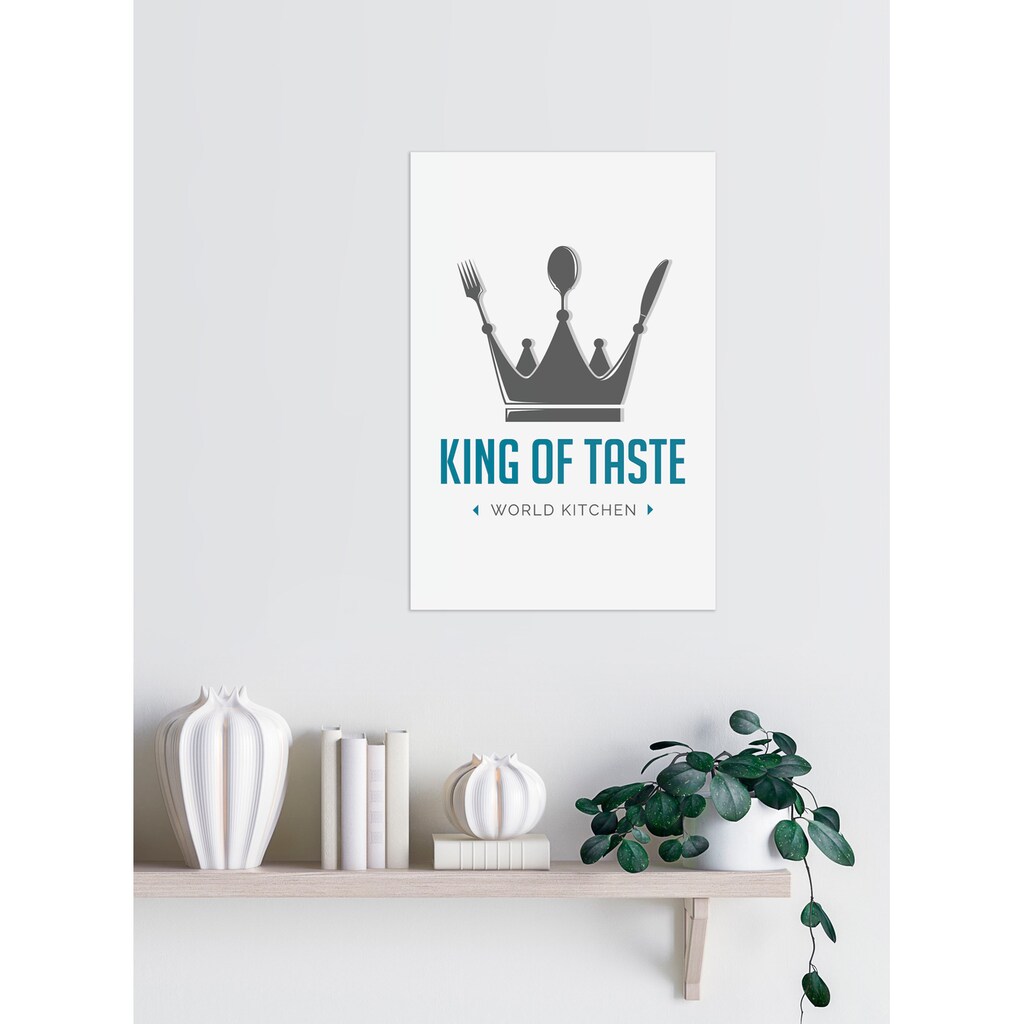 queence Wanddekoobjekt »KING OF TASTE«, Schriftzug auf Stahlblech
