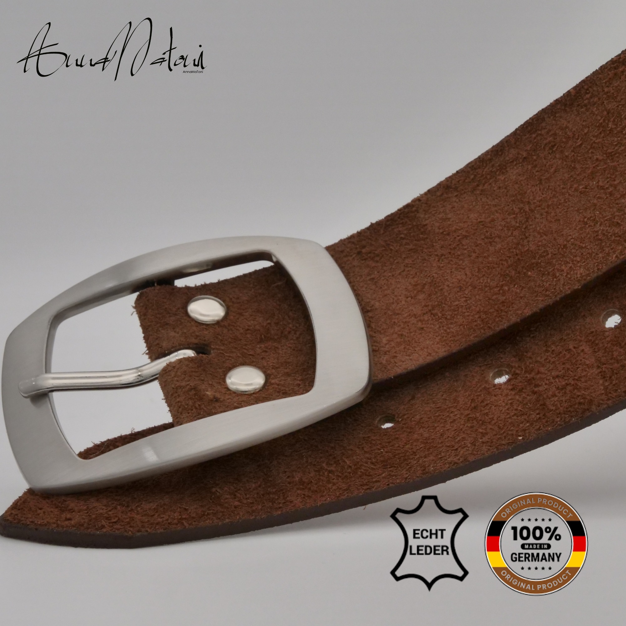 AnnaMatoni Ledergürtel »AnnaMatoni Damen Ledergürtel in hochwertigem Velour Leder 4cm«