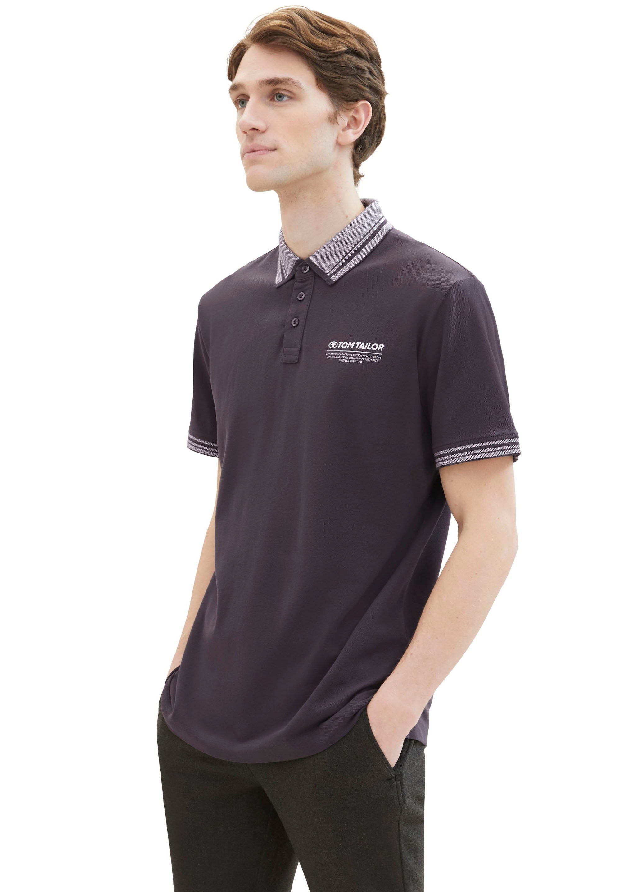 TOM TAILOR Poloshirt, mit Logo-Schriftzug auf der Brust günstig online kaufen