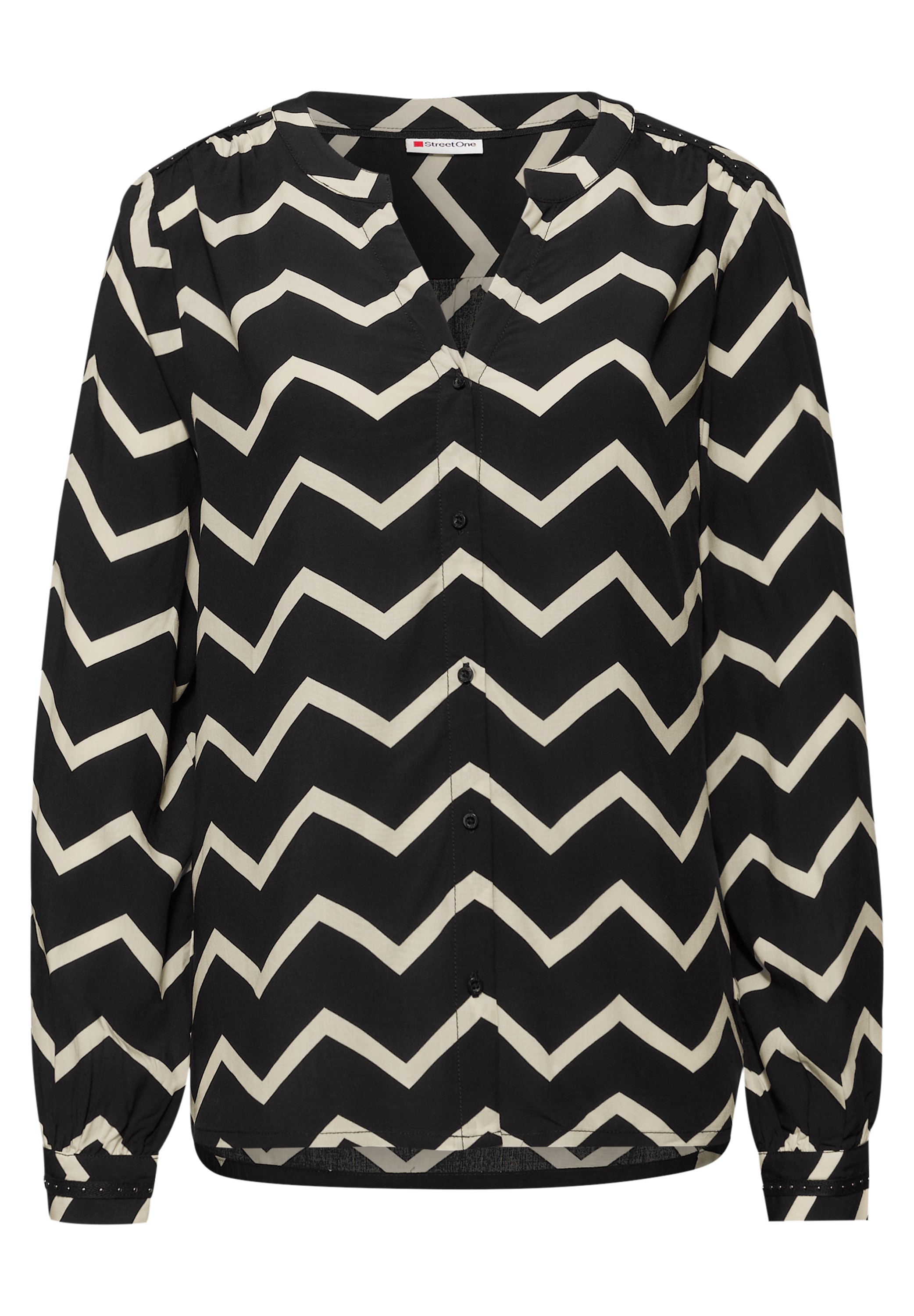 STREET ONE Langarmbluse mit Zick Zack Muster