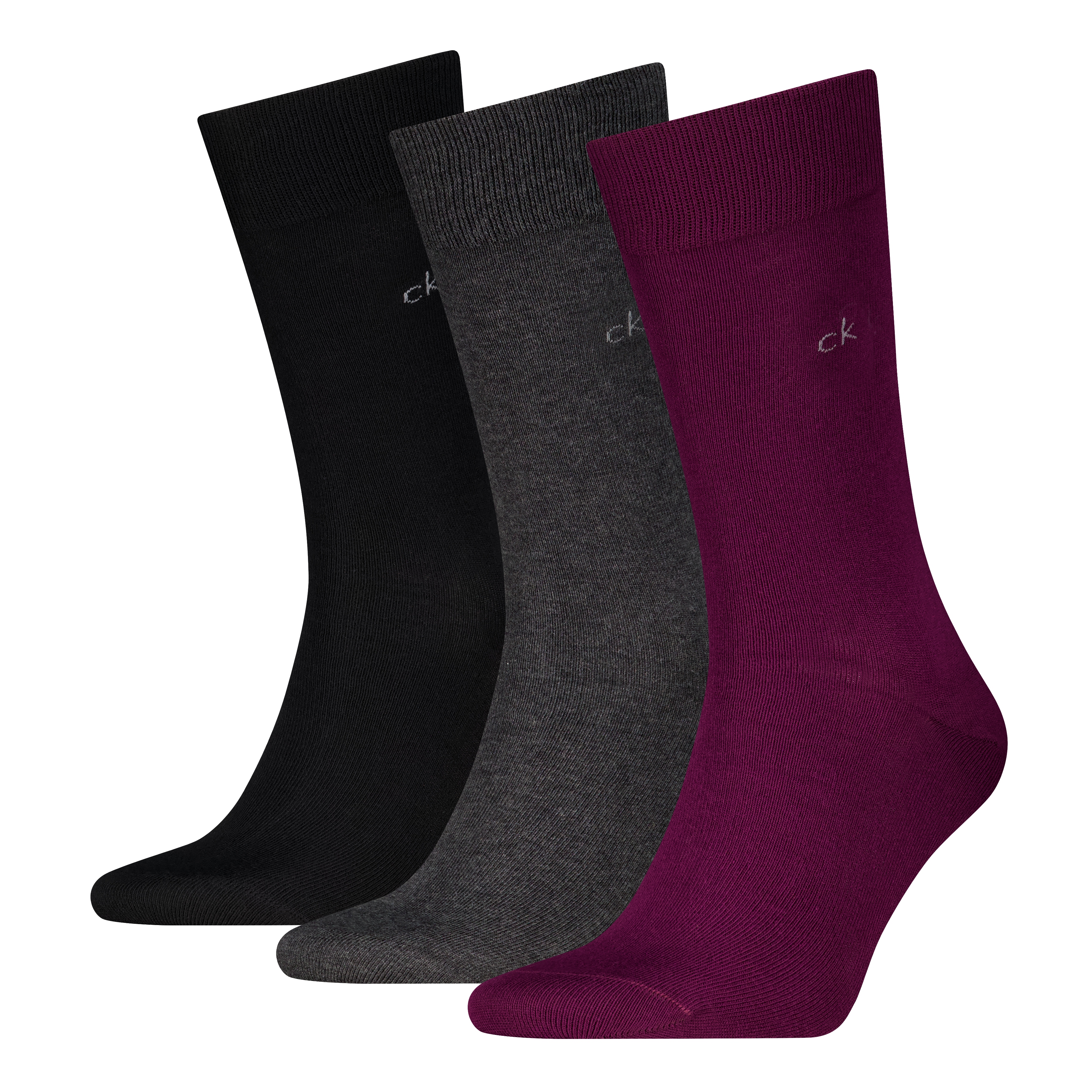 Calvin Klein 1100000002199 "CK MEN SOCK" 3 Paar, uni, Cotton-Mix, breiter Bund