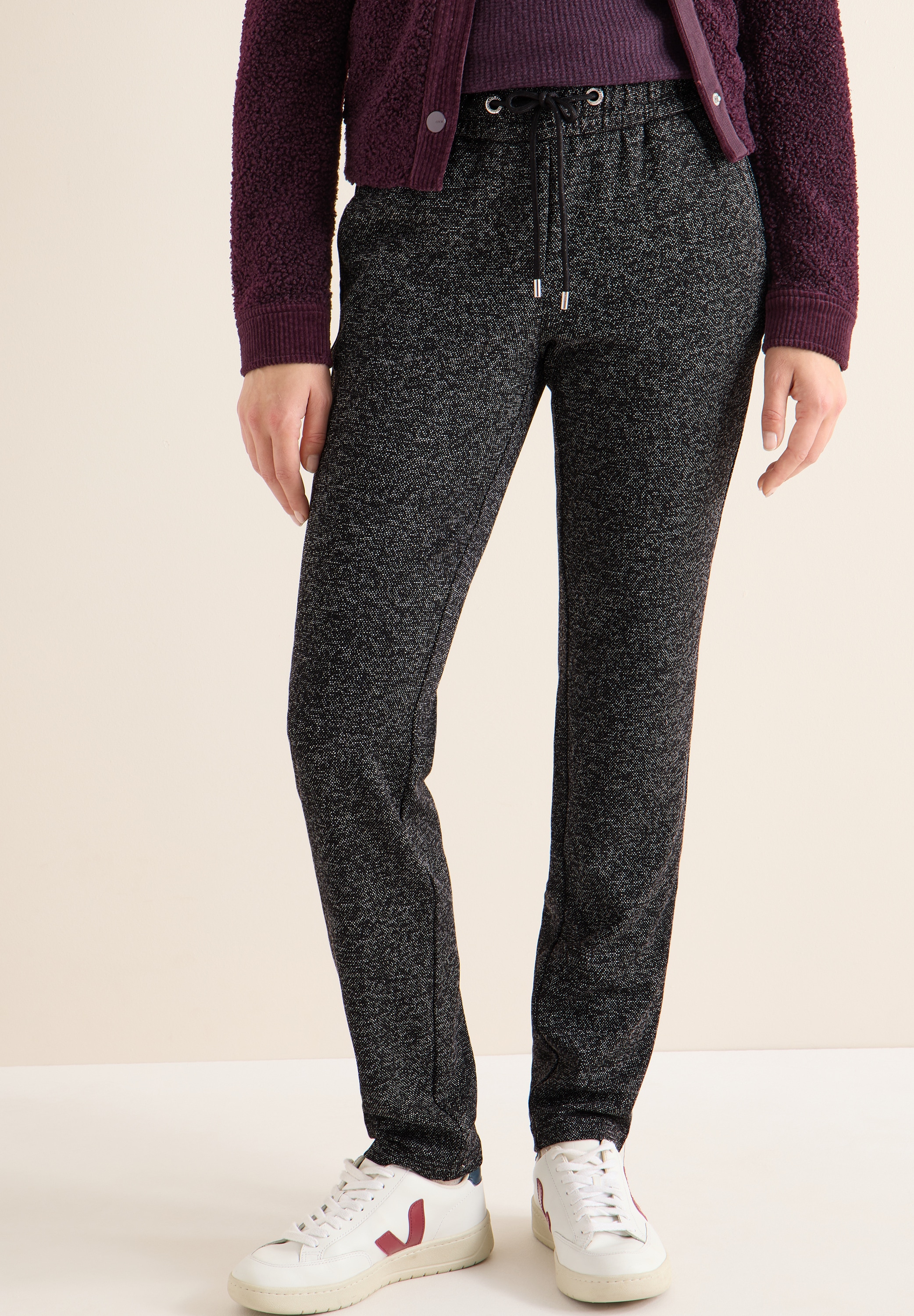Cecil Jogger Pants  in Salt und Pepper-Optik