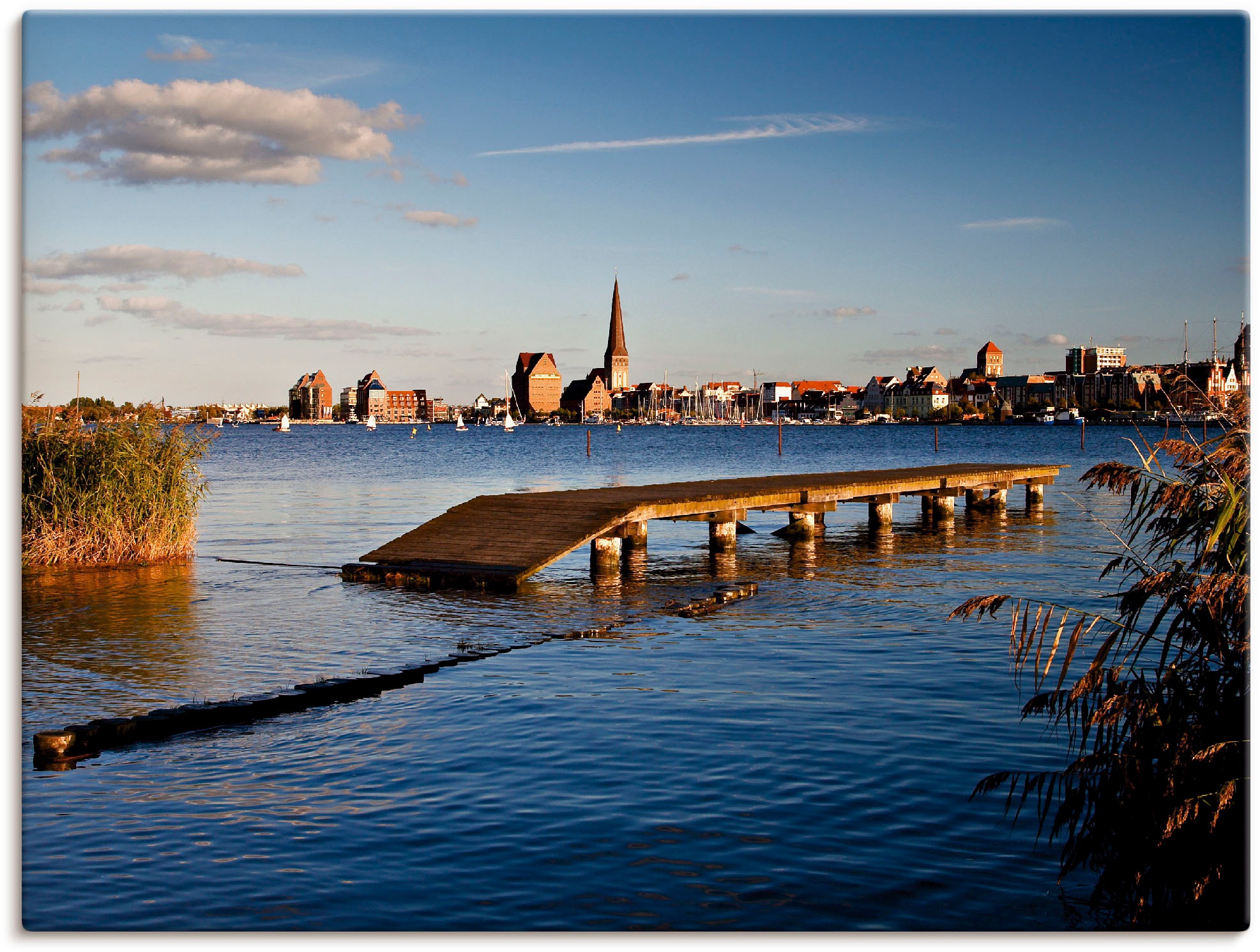Artland Leinwandbild "Blick auf Rostock" Deutschland 1 Stk. tlg. auf Holzrahmen gespannt