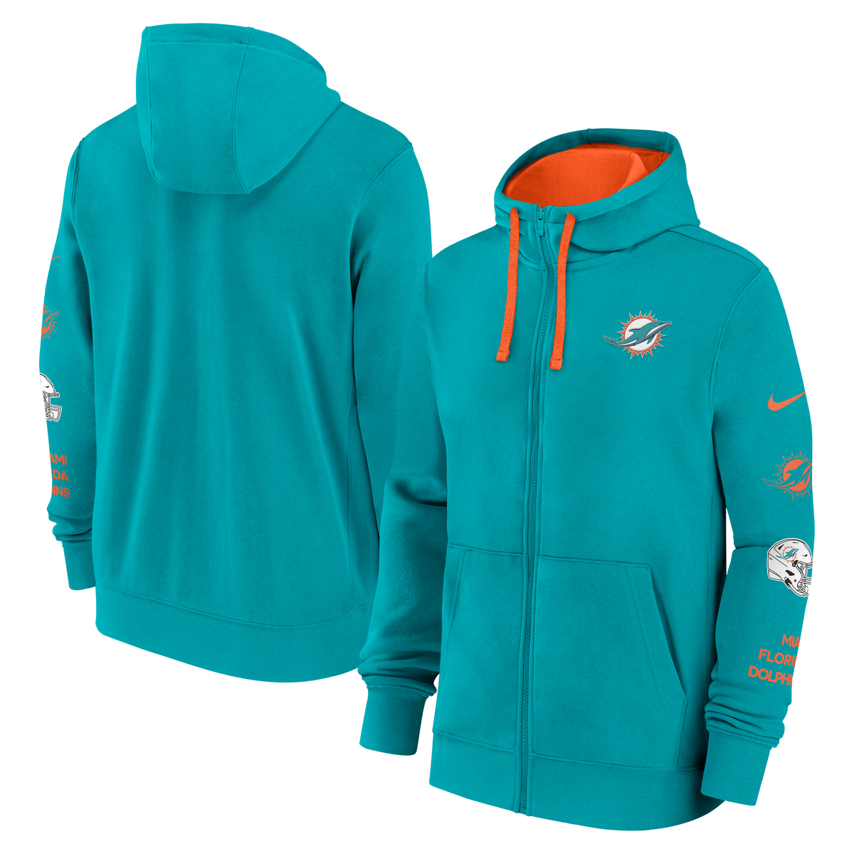 Nike "Nike Hoodie Miami Dolphins Nike Full-Zip Fleece"