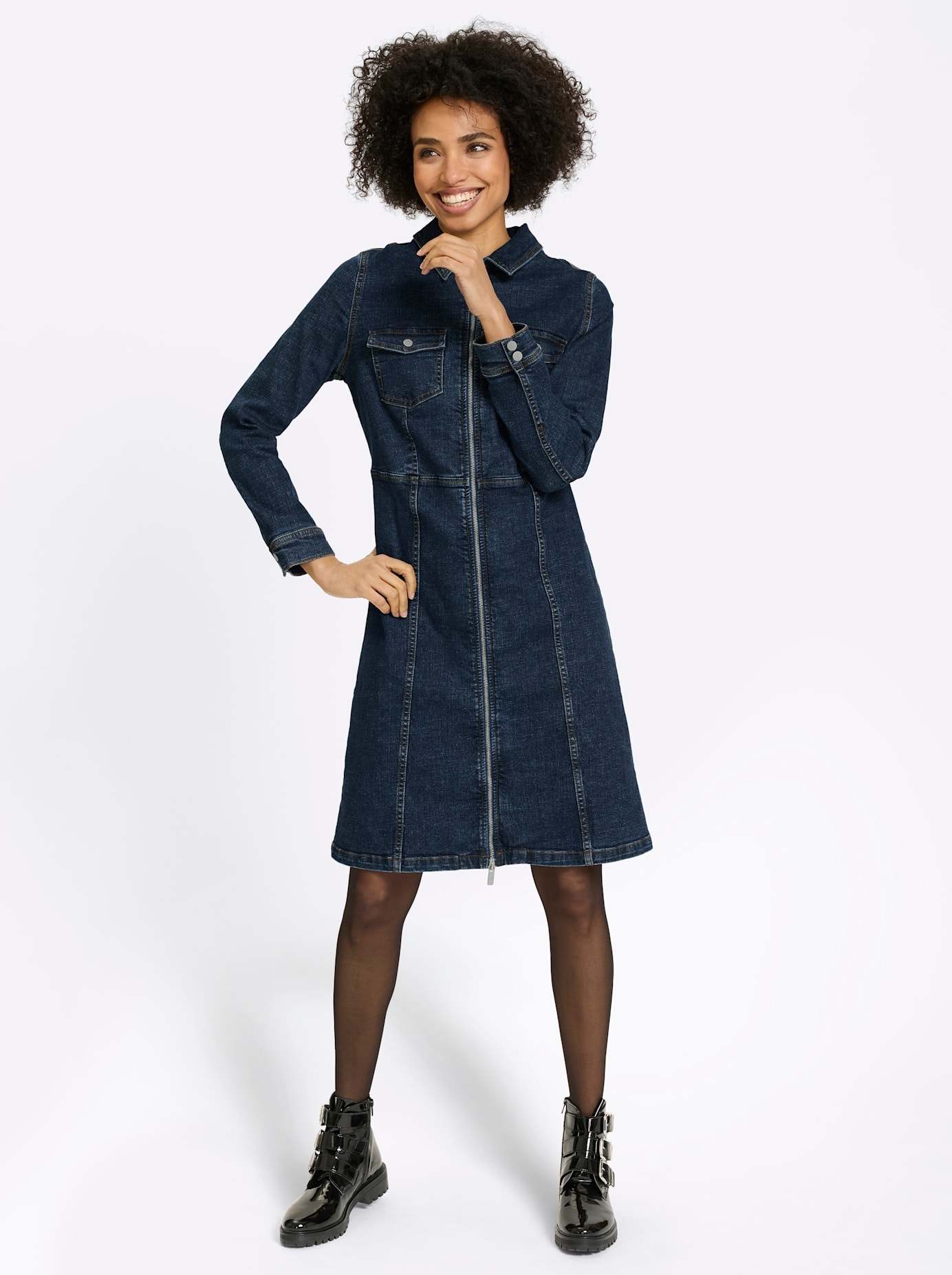 heine Jeanskleid »Jeans-Kleid« aufgesetzte Taschen