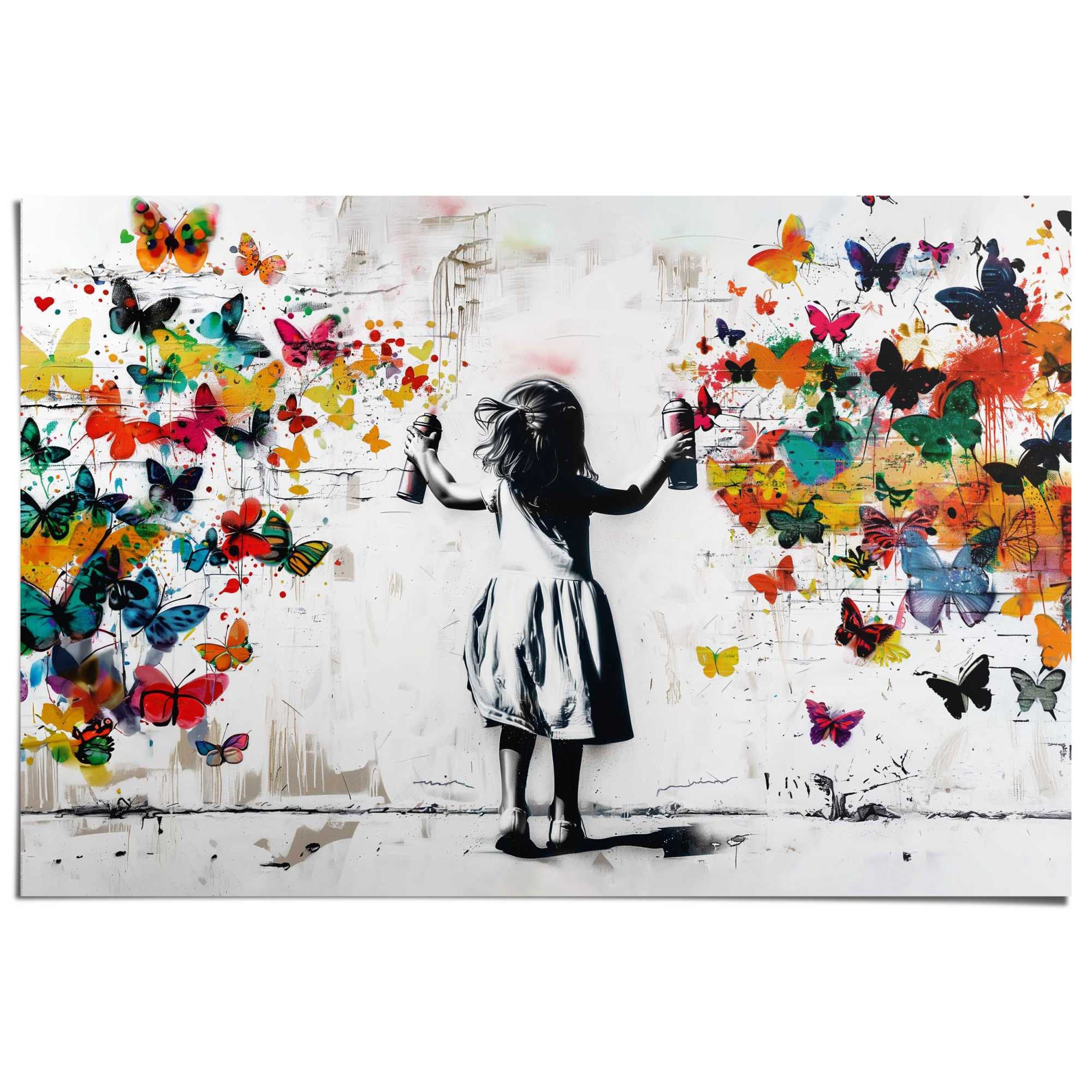 Reinders "Wolke von Schmetterlingen" Kinderzimmer - Mehrfarbig - 150 gr. Papier - Street Art - 91,5x61 cm