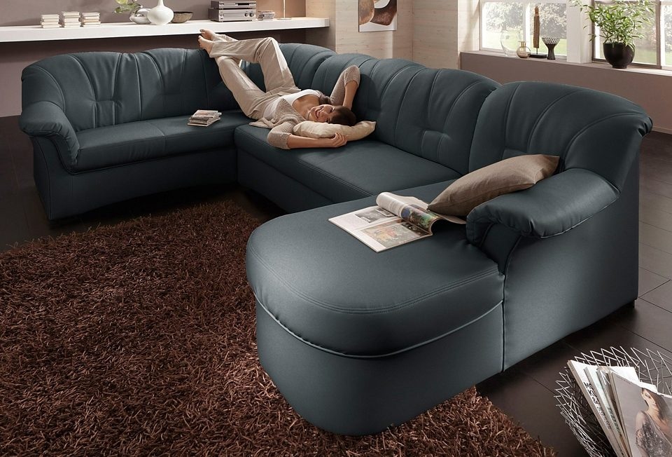 DOMO collection Wohnlandschaft »Papenburg, zeitlose Rückensteppung, elegante Formensprache, U-Form«, in großer Farbvielfalt, wahlweise mit Bettfunktion