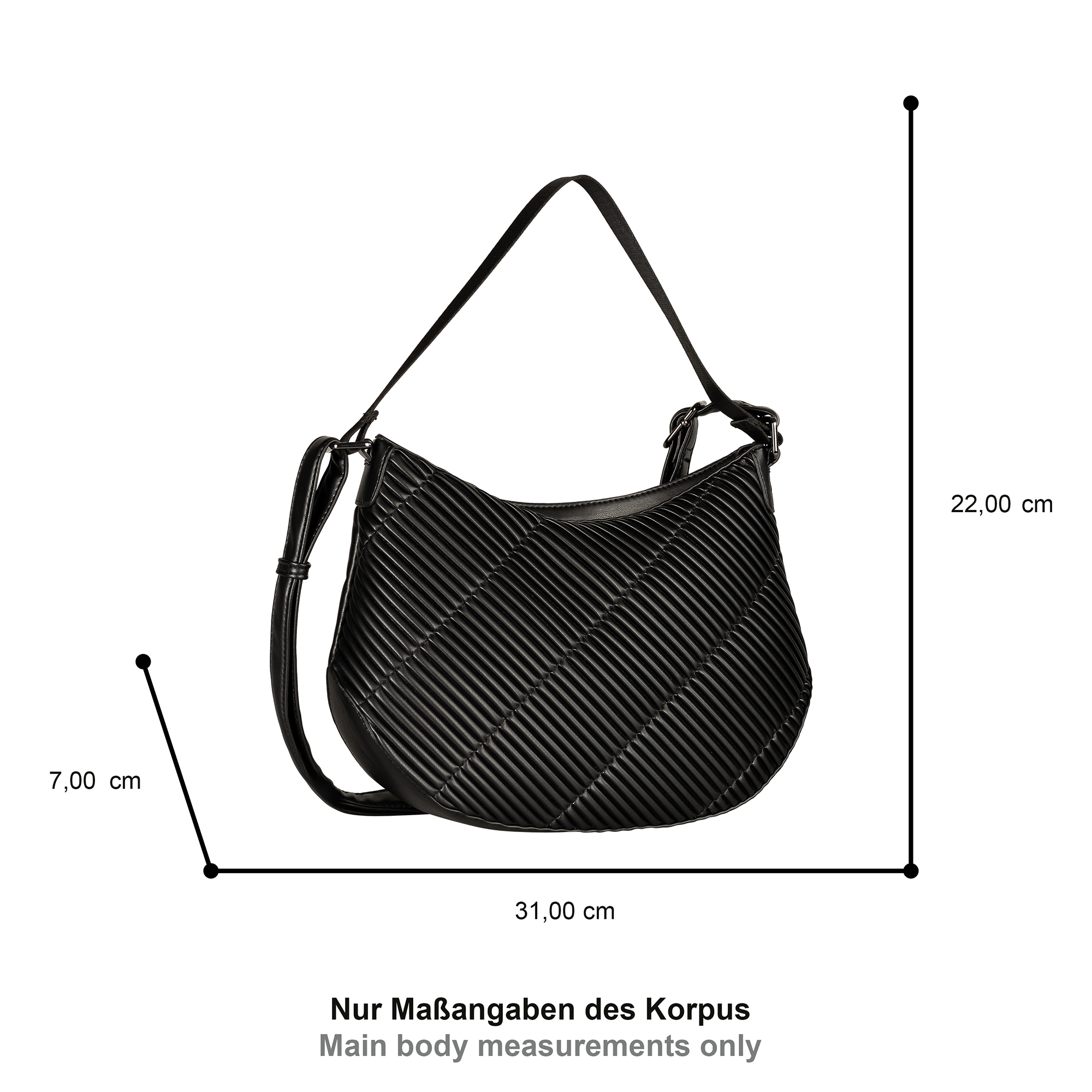 Gabor Umhängetasche »Finley« abgesteppte Falten auf weichem Lederimitat in diagonaler Linienführung