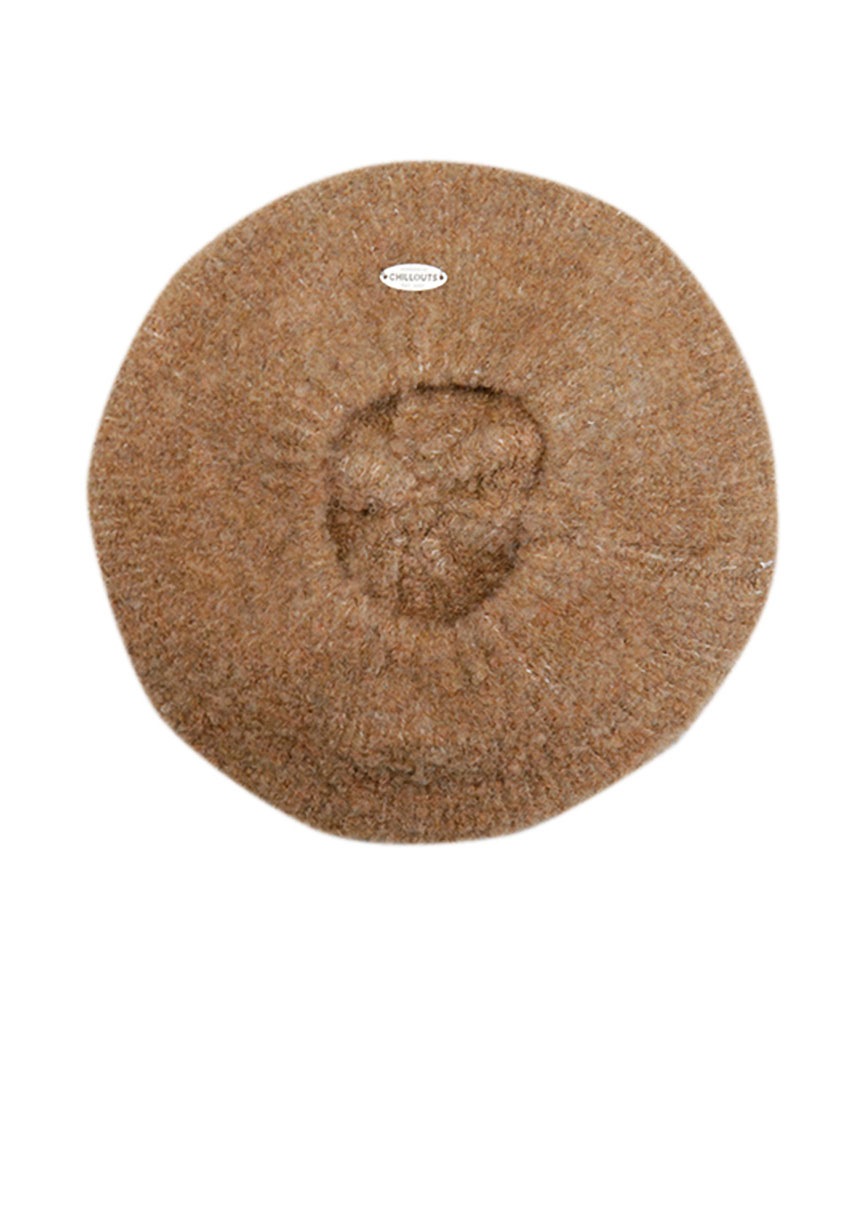 Baskenmütze CHILLOUTS "Odett Hat", Damen, braun (camel), Strick, Materialmix, meliert, unifarben, Mützen, mit lockerer Passform 2