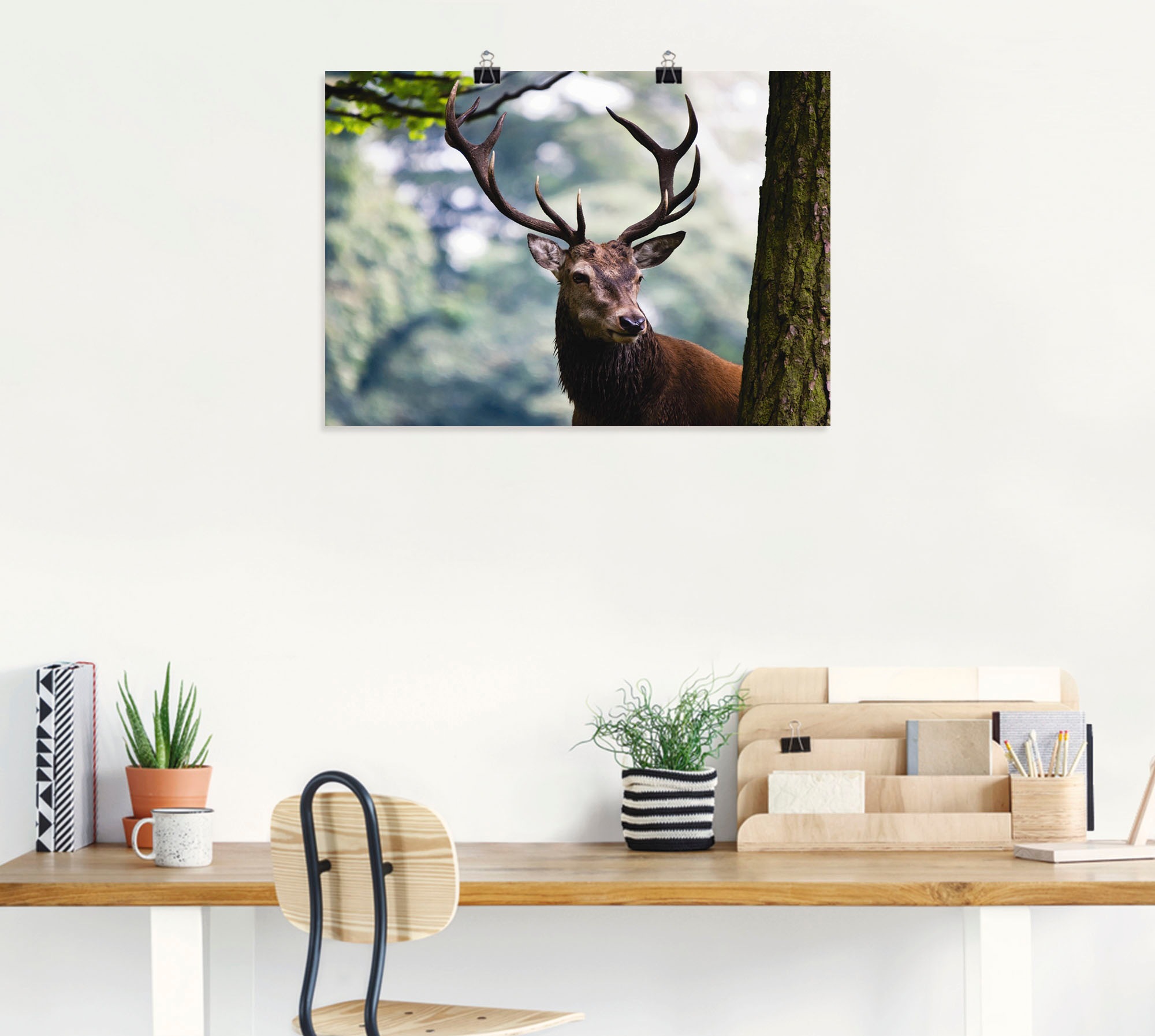 Artland Wandbild »Hirsch«, Wildtiere, (1 St.), als Alubild, Outdoorbild, Leinwandbild, Poster in verschied. Größen