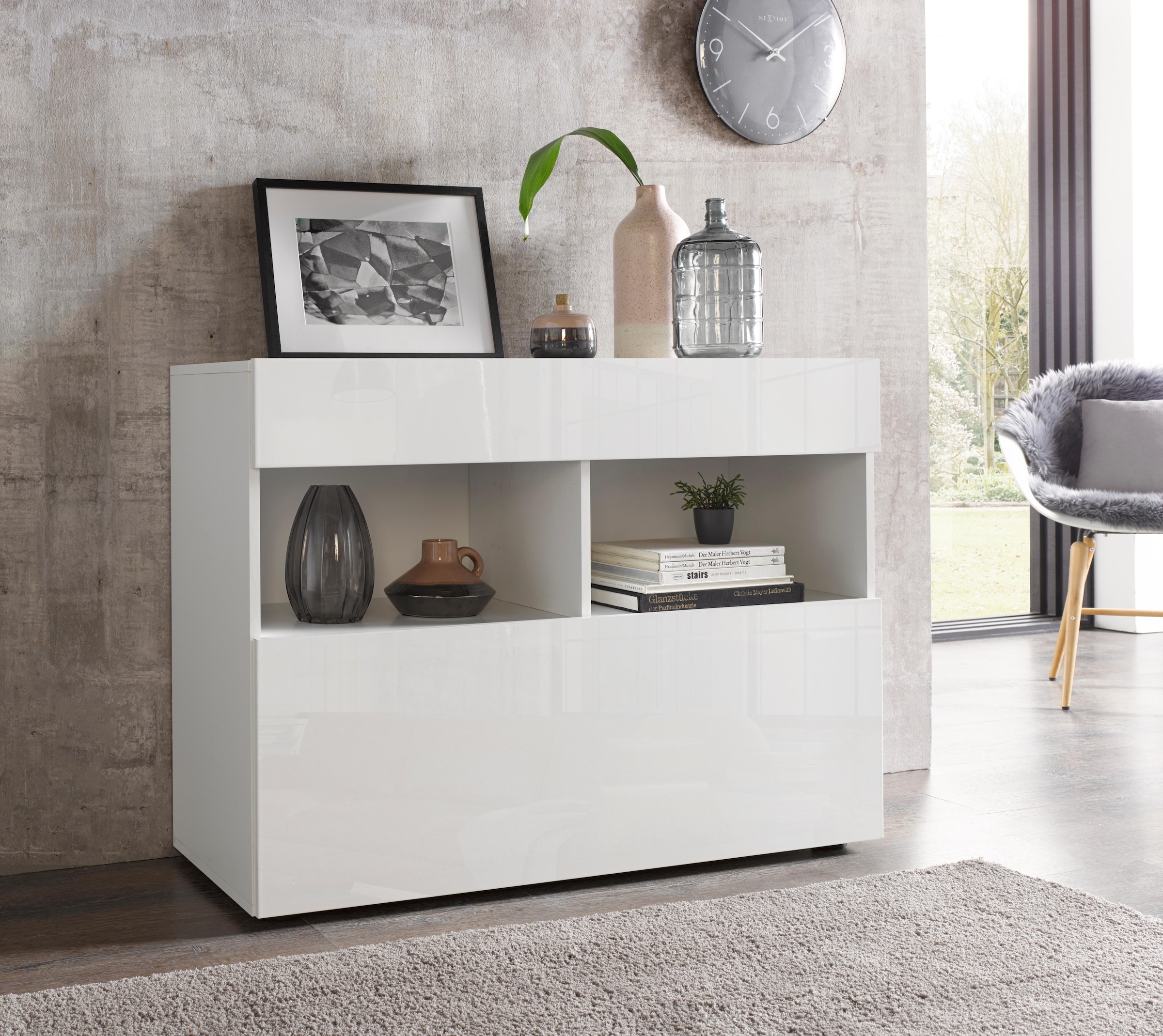 Sideboard OTTO HOME, weiß, Wohnzimmer, Sideboards, "Sorano", Breite 111 cm