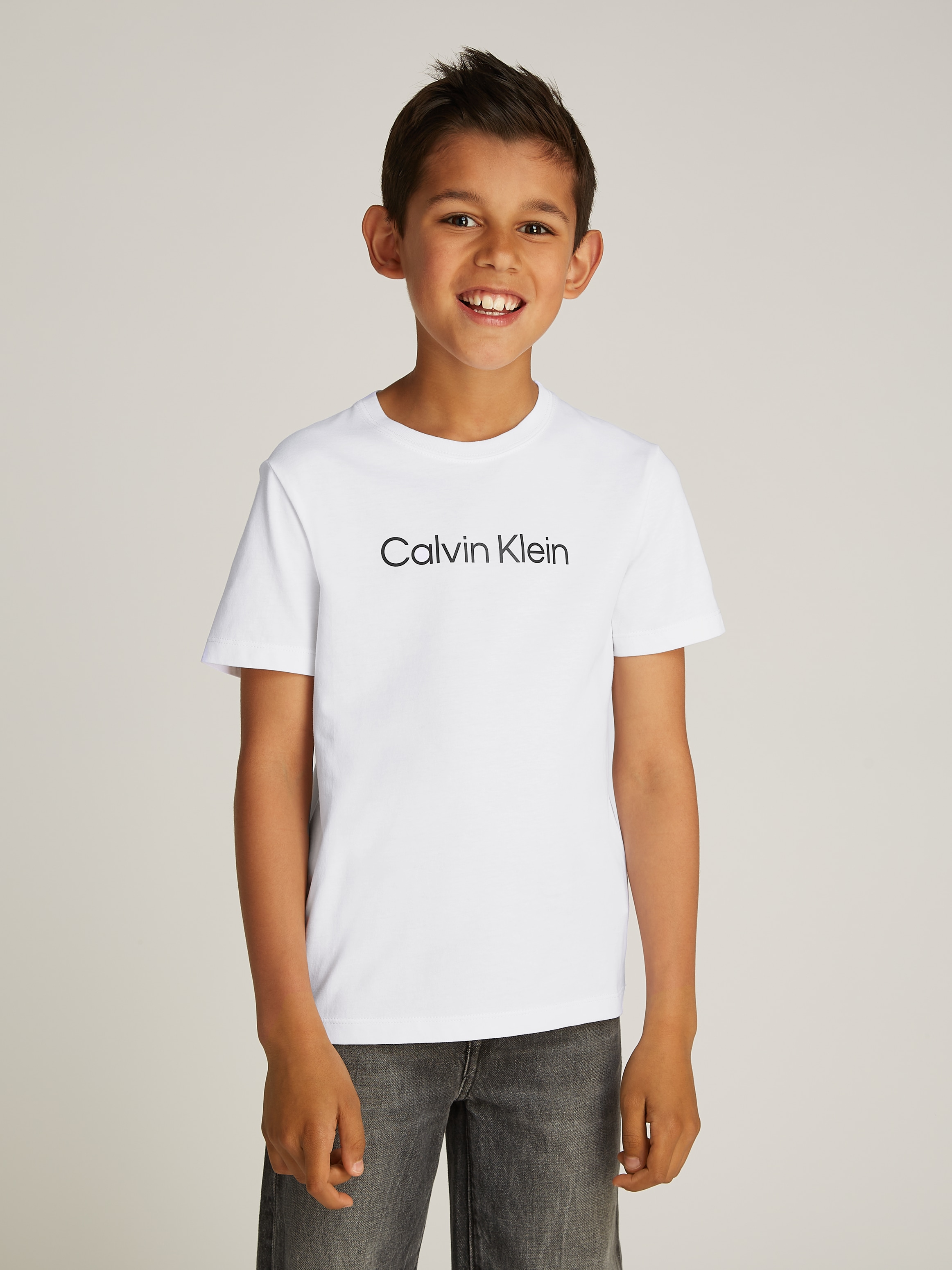 Calvin Klein Jeans Rundhalsshirt »INST. LOGO SS T-SHIRT«, für Kinder bis 16 Jahre und mit Logoschriftzug