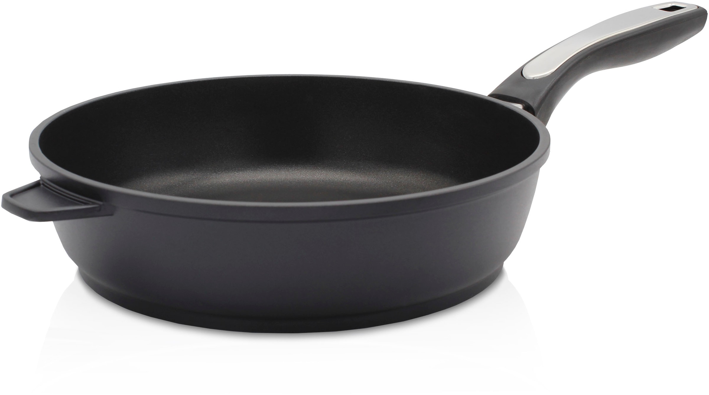 KRÜGER Bratpfanne "Aluguss Pfanne tief DELTA", Ø 28cm + Höhe 7cm, schwarz, Pfannen, für Induktions-Kochfelder geeignet, tiefe Ausführung