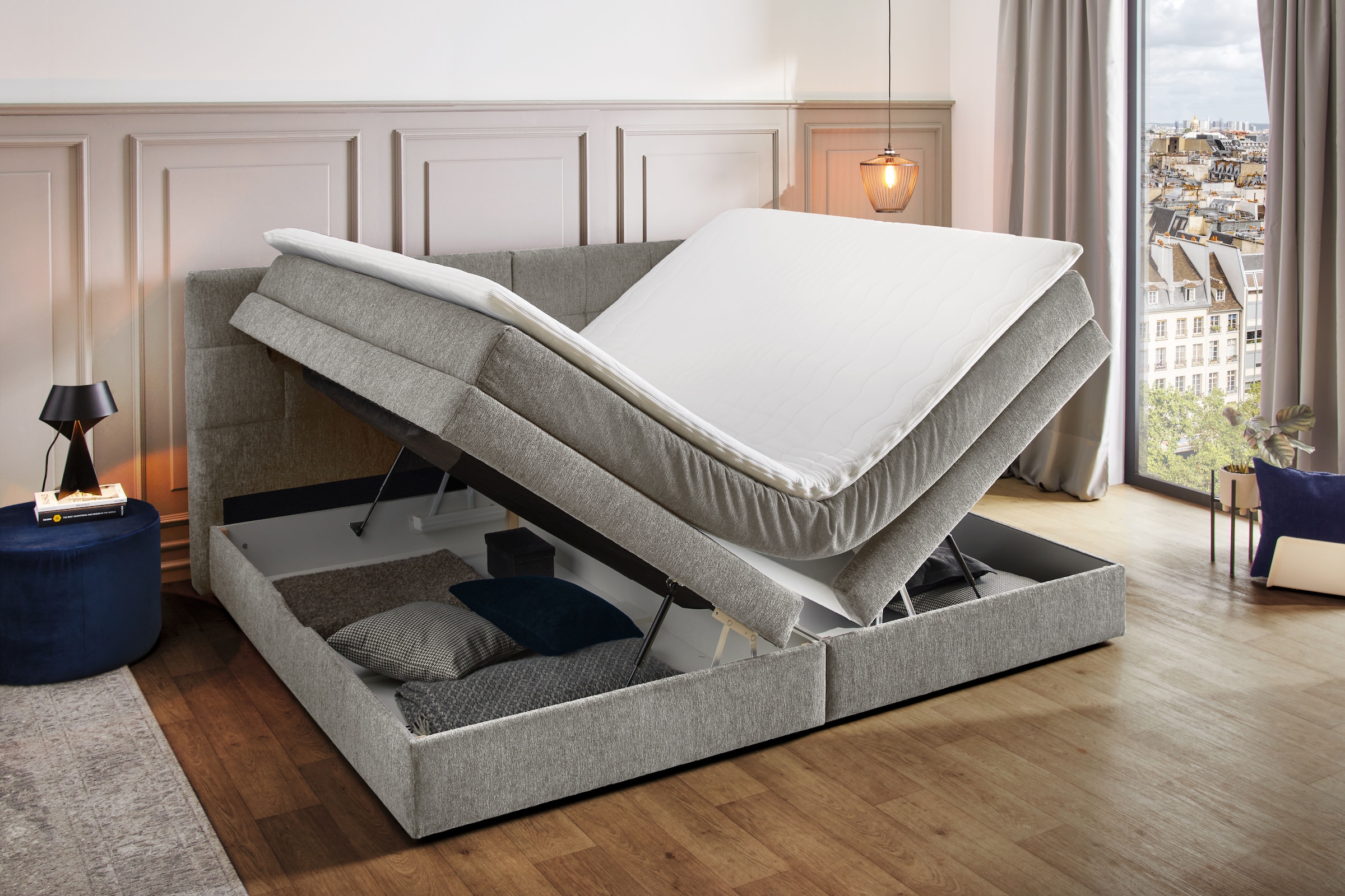 Jockenhöfer Gruppe Boxspringbett »Casa Grande in der Breite 240cm, Familienbett mit Bettkasten (1.000 L)« 7-Zonen-TTFK-Matratze, KS-Topper, verschiedene Härtegrade wählbar