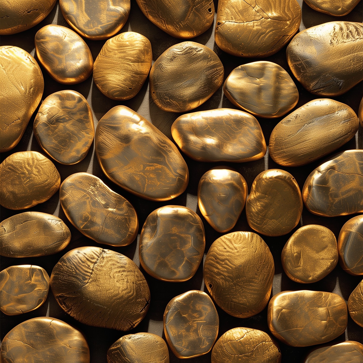 queence Acrylglasbild "Goldene Steine" Abstrakt  Abstrakte  Formen  Gemälde günstig online kaufen