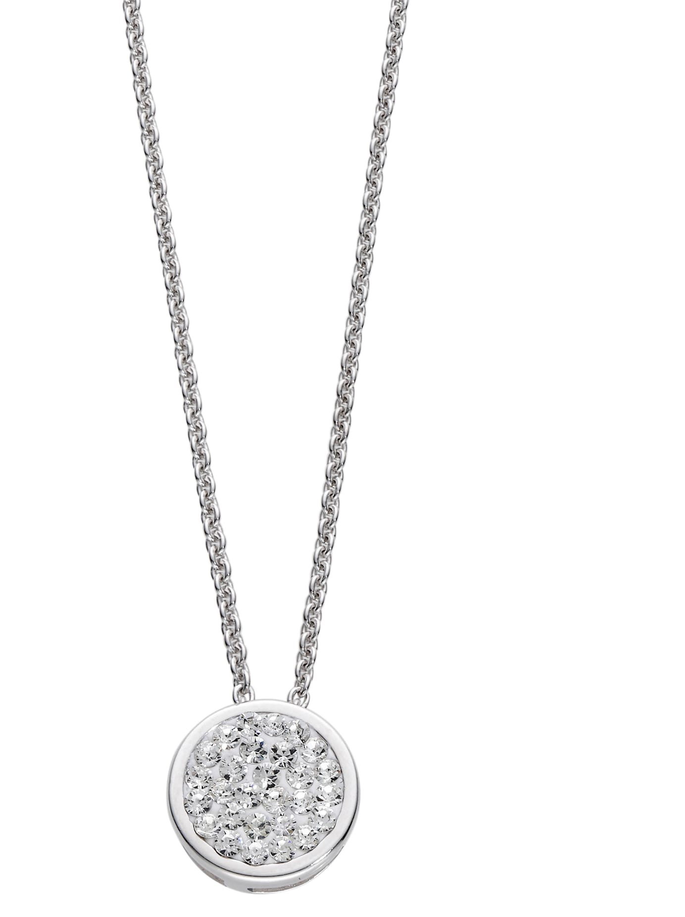 Kette mit Anhänger LADY, silber (silber 925), Halsketten, Damen, 1,2, Glas Silber 925 (Sterlingsilber), Glas, Silber 925 (Sterlingsilber)