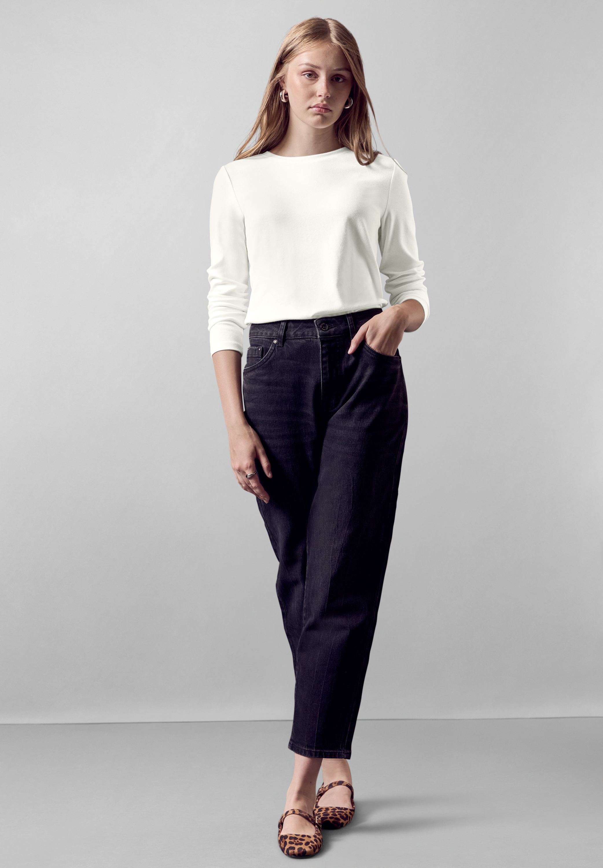 STREET ONE STUDIO Langarmshirt, im soften Baumwoll-Mix