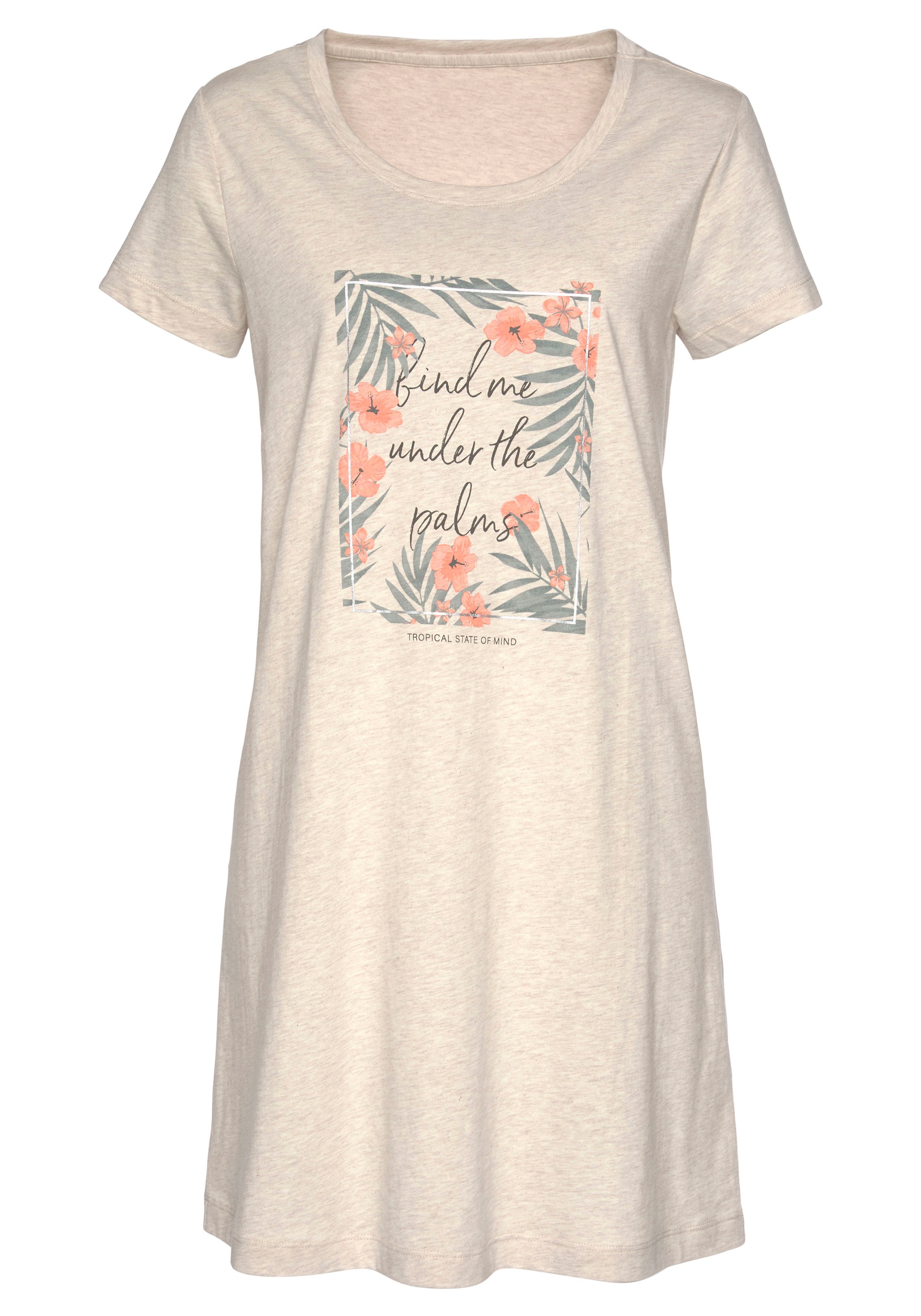 LASCANA Sleepshirt mit Palmen-Print günstig online kaufen