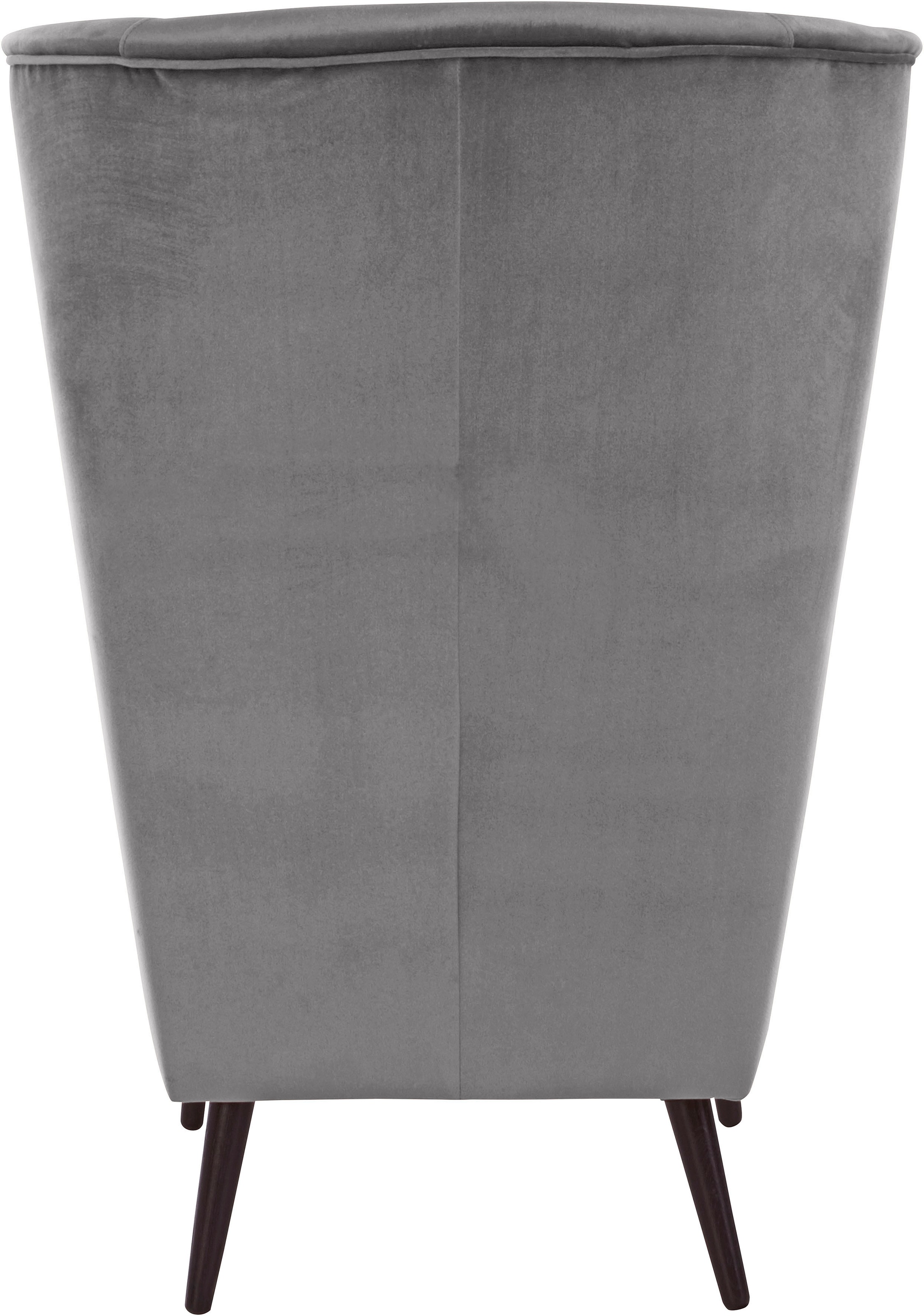 Sessel HOME AFFAIRE "Sallito, TV-Sessel, Ohrensessel mit", grau, B:76cm H:109cm T:85cm, Struktur Hahnentritt (67% Polypropylen, 33% Polyester);Samtoptik (100% Polyester);Fellimitat (100% Polyester);Samtcord (92% Polyester, 8% Polyamid);Struktur (100% Poly 3
