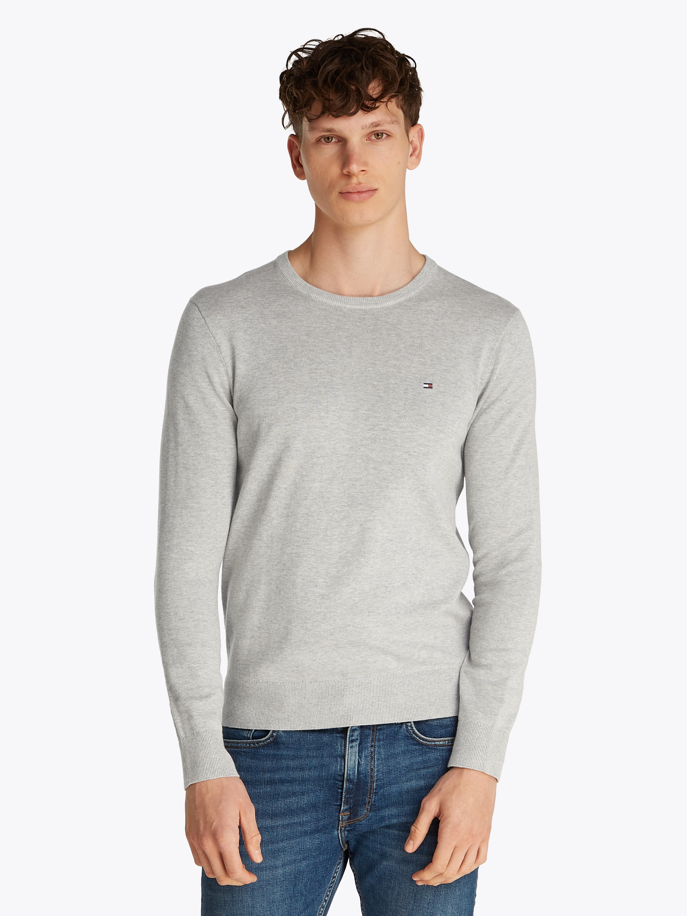 Tommy Hilfiger Rundhalspullover "ESSENTIAL COTTON CREW NECK" 100% Baumwolle günstig online kaufen